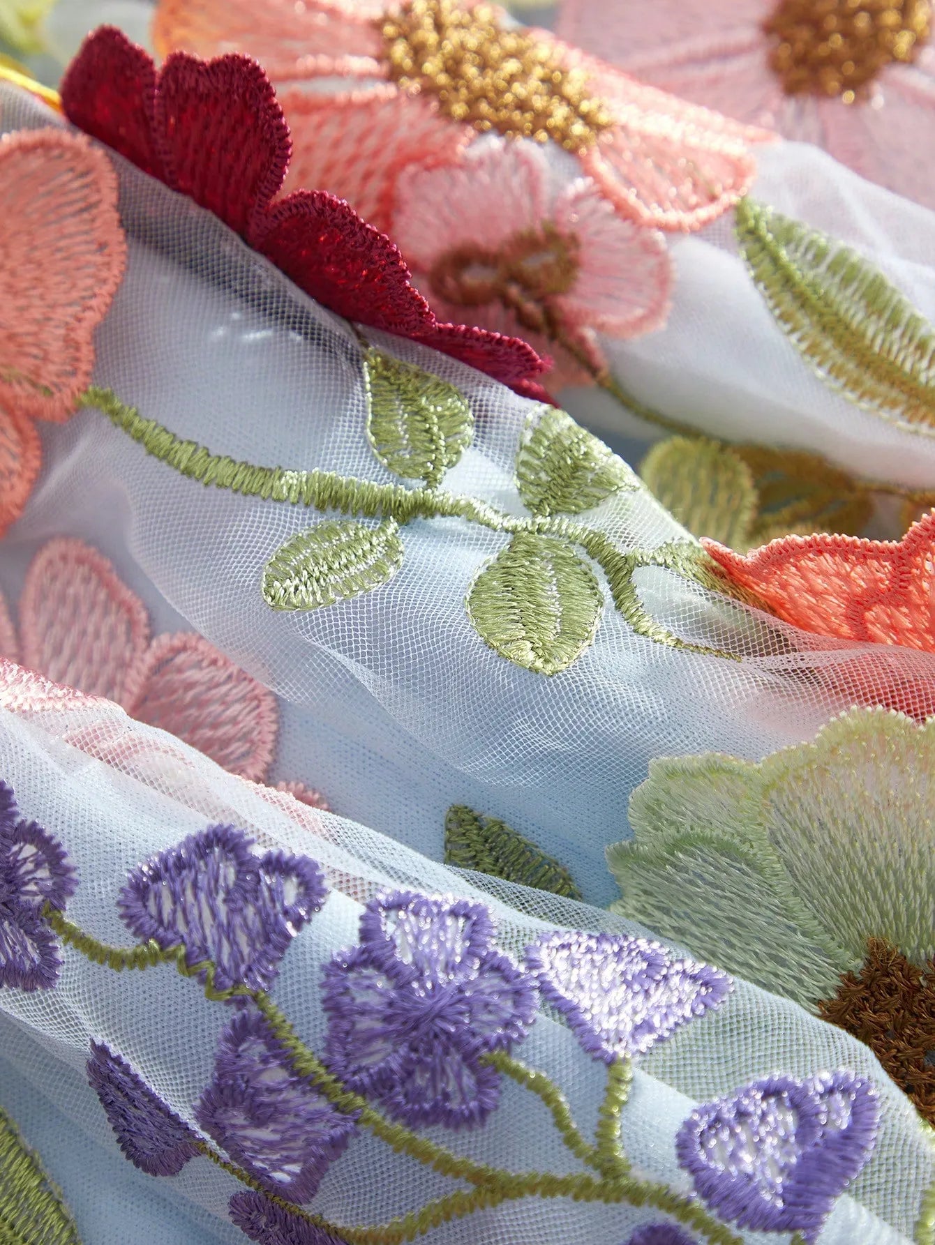 Elegant 3D Floral Embroidered Slip Maxi Dress