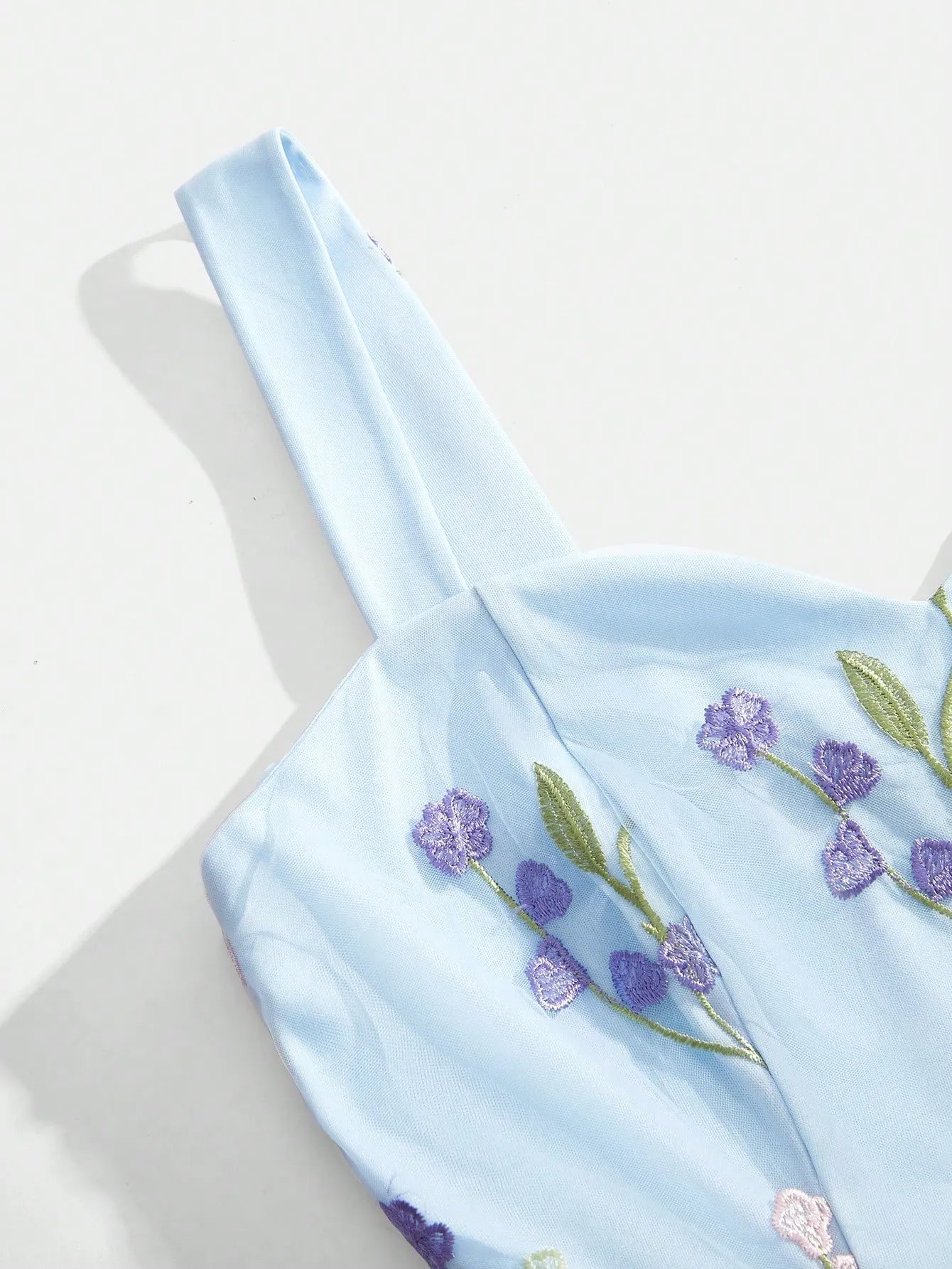 Elegant 3D Floral Embroidered Slip Maxi Dress