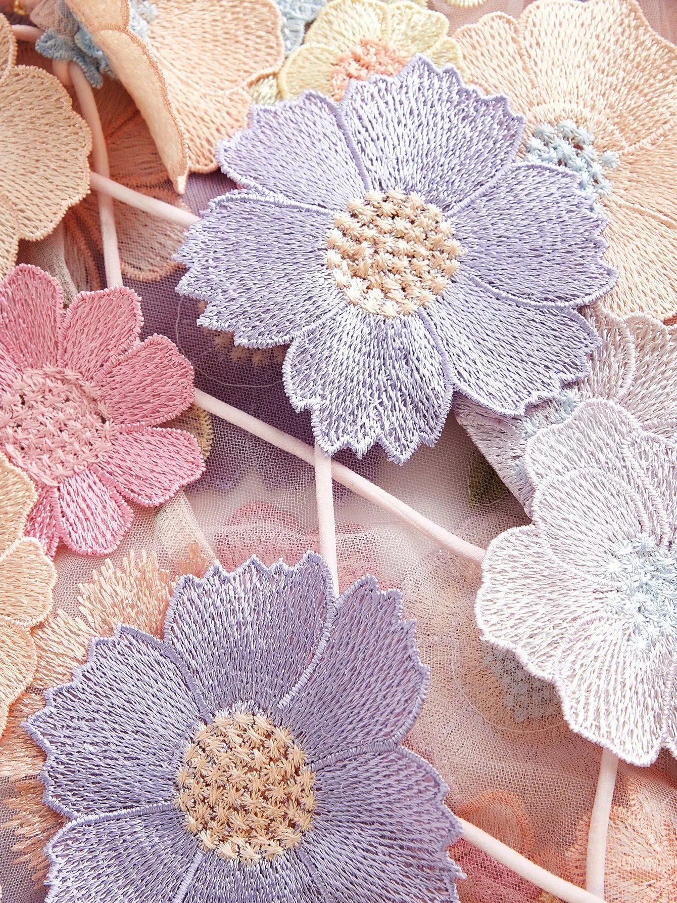 Flower Mesh Blouse – Baby Pink