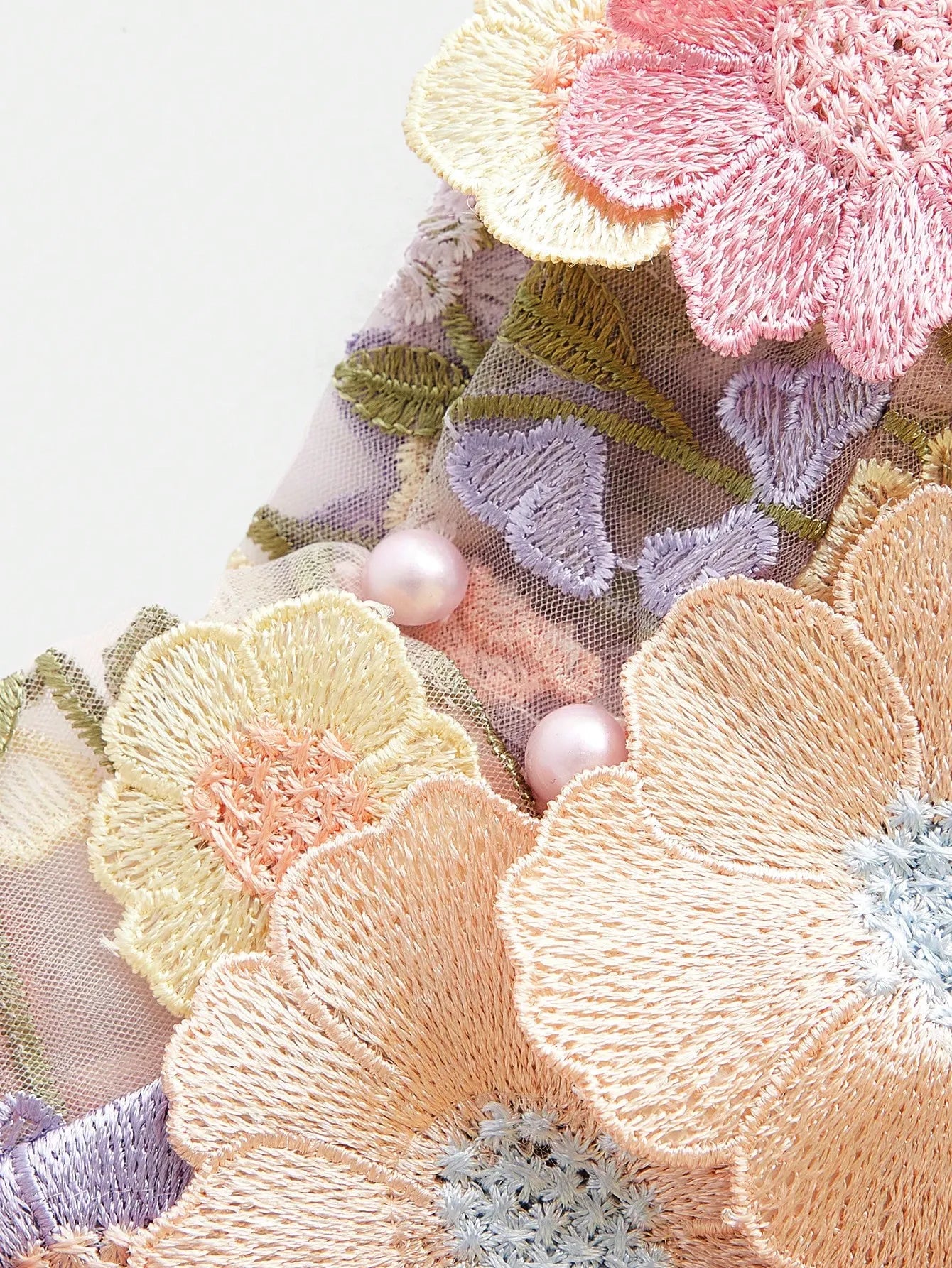 Flower Mesh Blouse – Baby Pink