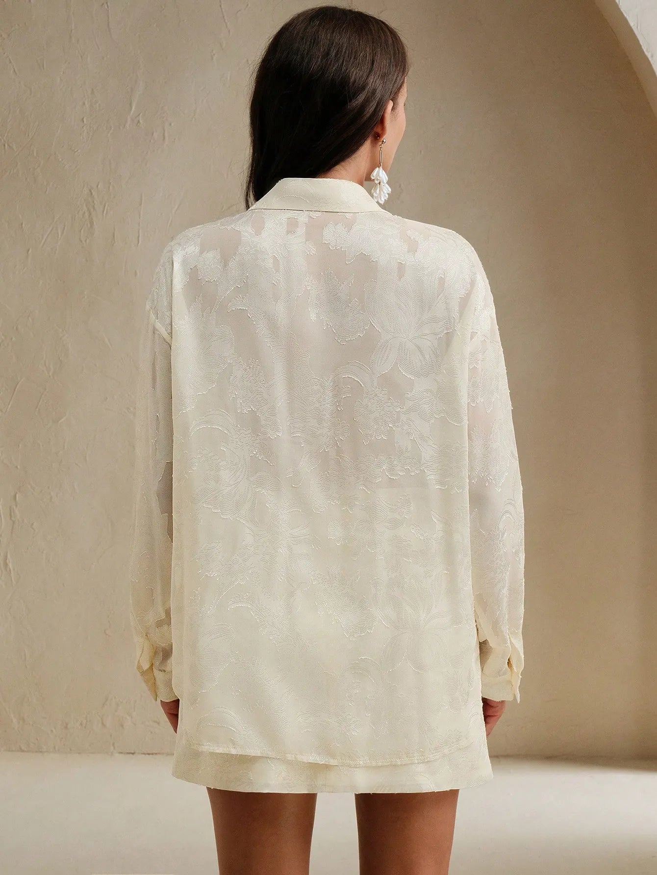 2‑Piece Elegant Blouse & 3D Flower Mini Skirt Set