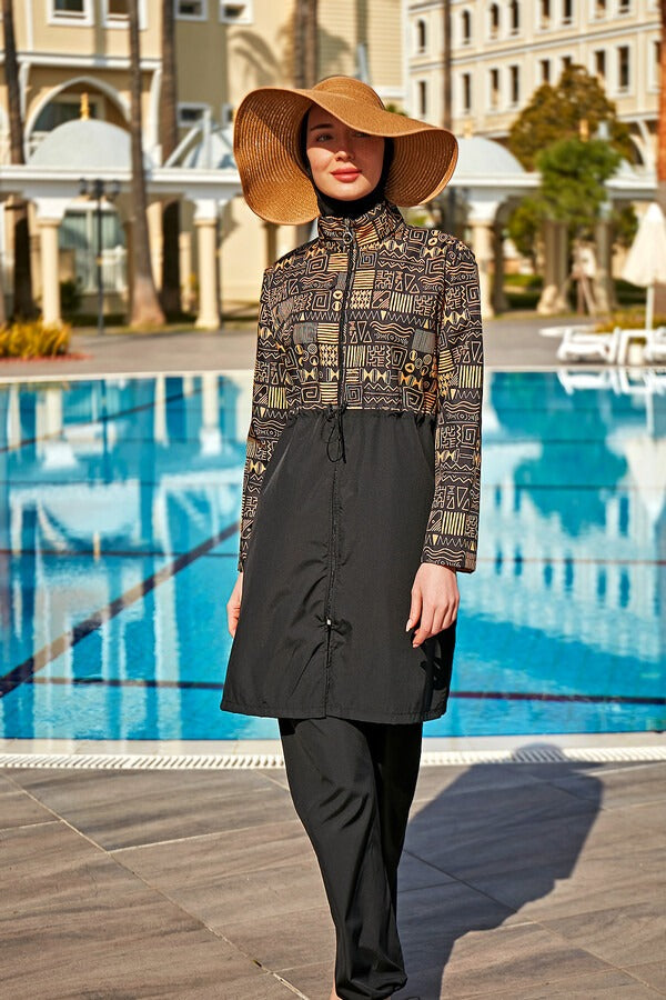 Parachute Full Coverage Burkini - 4 Piece Quick-Dry Modest Swimsuit