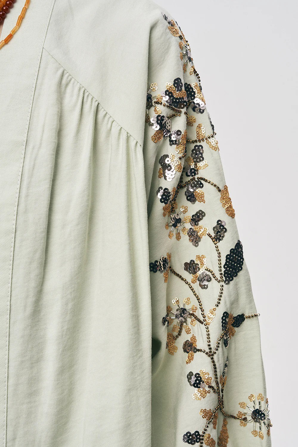 Limited Collection Elegant Sparkle Sequin & Beaded Oversized Kimono – Mint