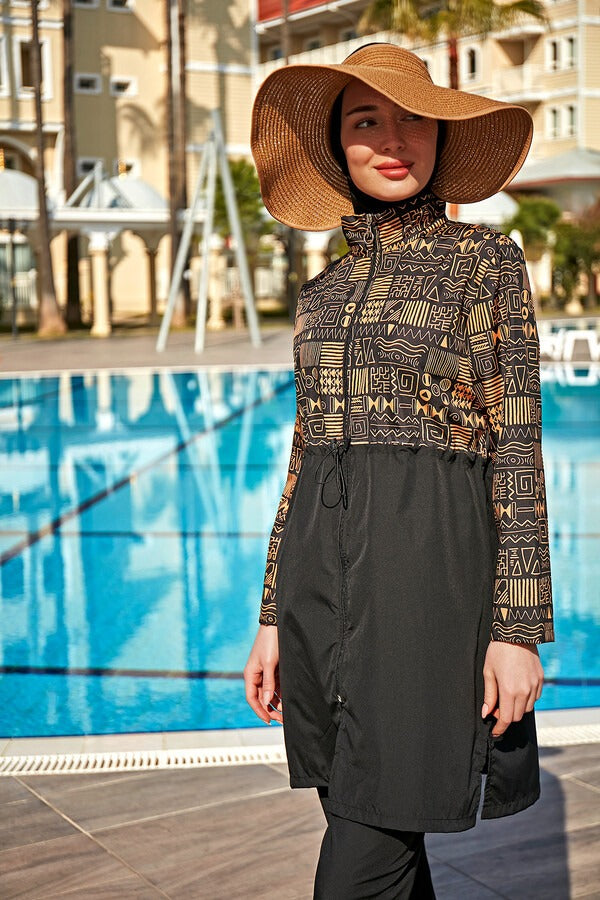 Parachute Full Coverage Burkini - 4 Piece Quick-Dry Modest Swimsuit