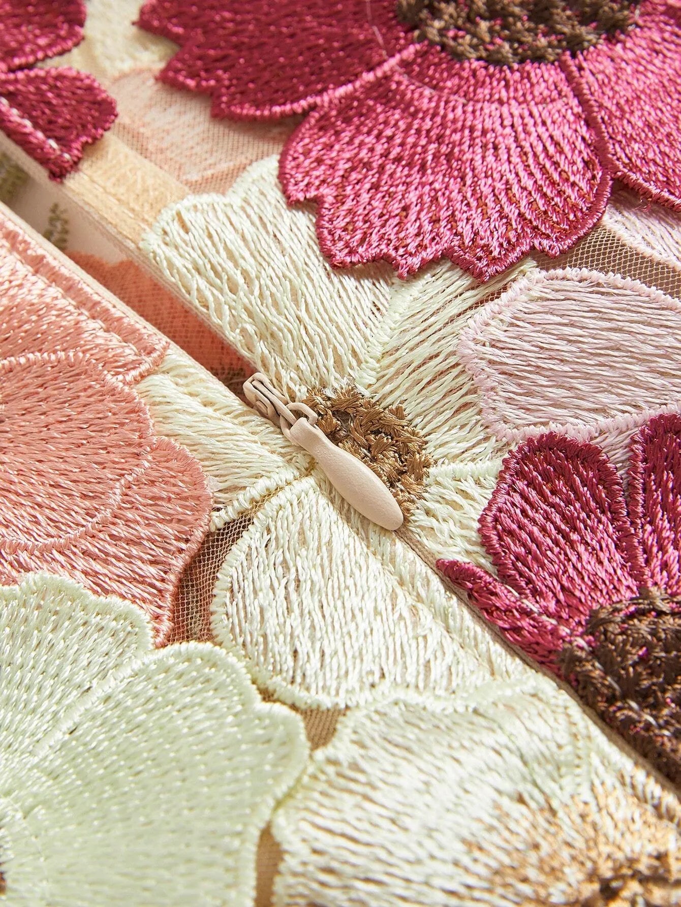 Elegant Mesh Floral Embroidery Maxi Dress