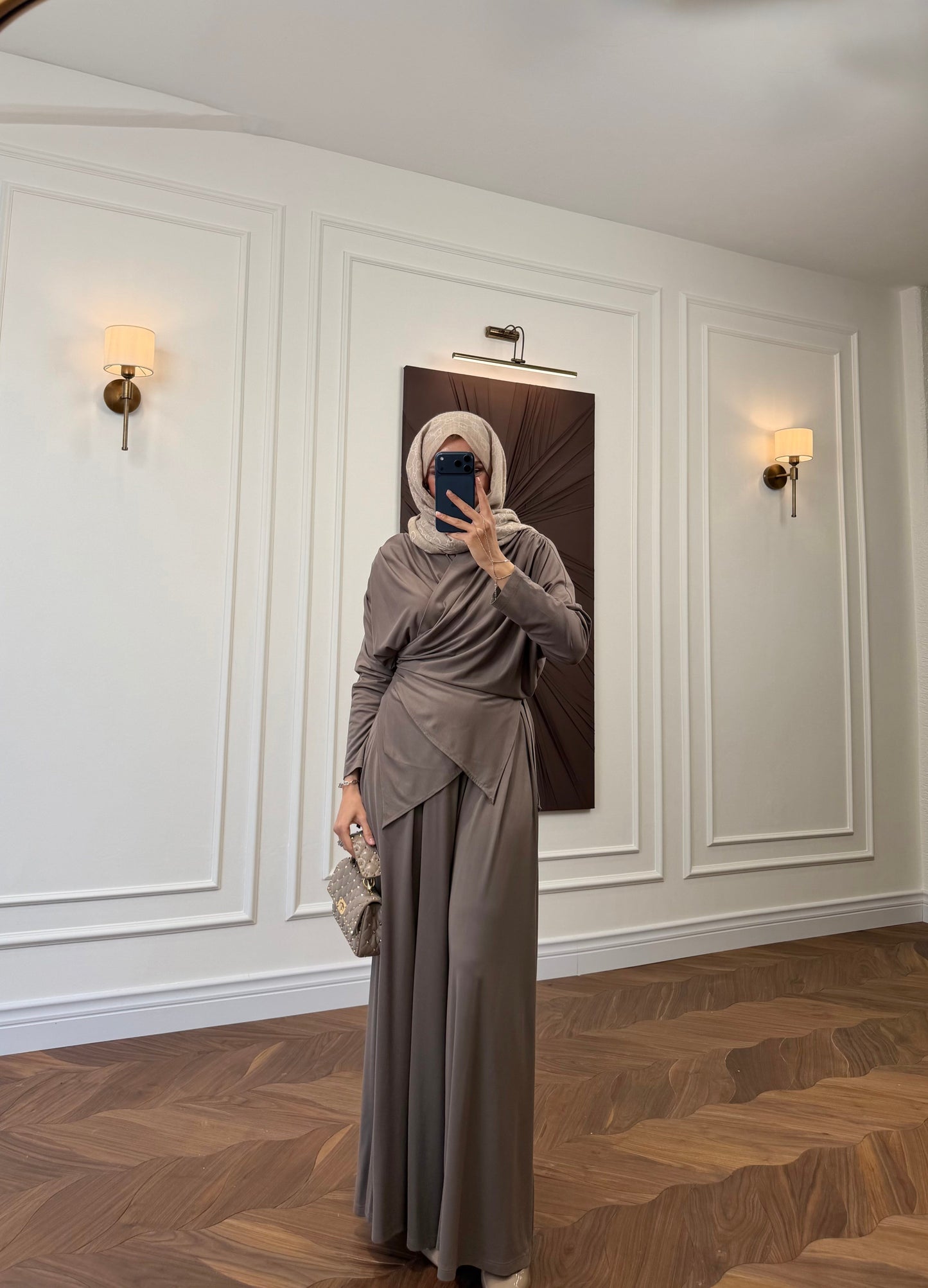 Elira Drape Two-Piece Set - Mink