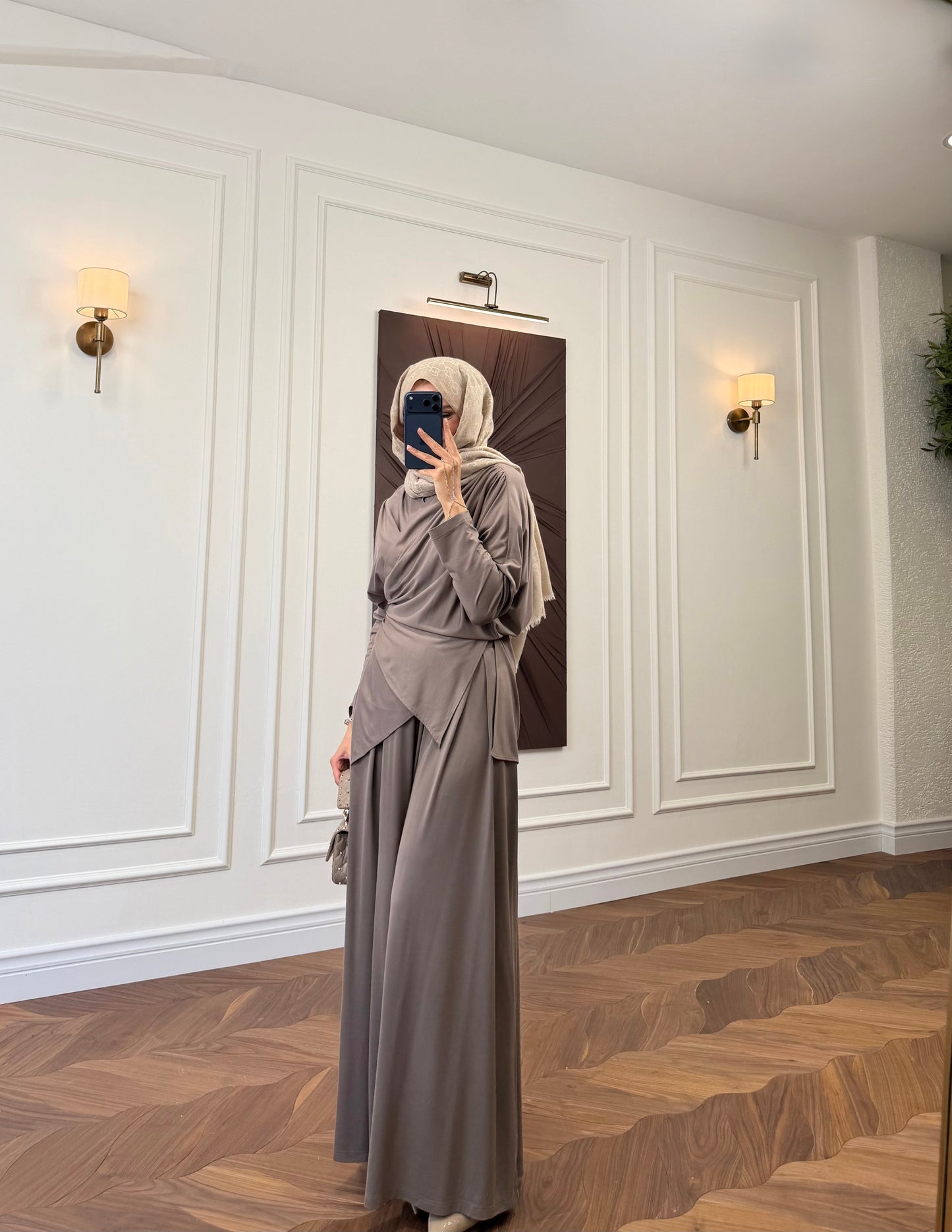 Elira Drape Two-Piece Set - Mink