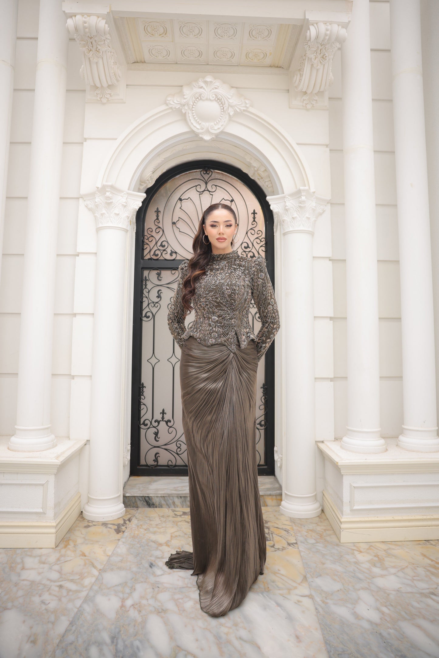 Sierra Khaki Evening Gown | Elegant Formal Dress for Women