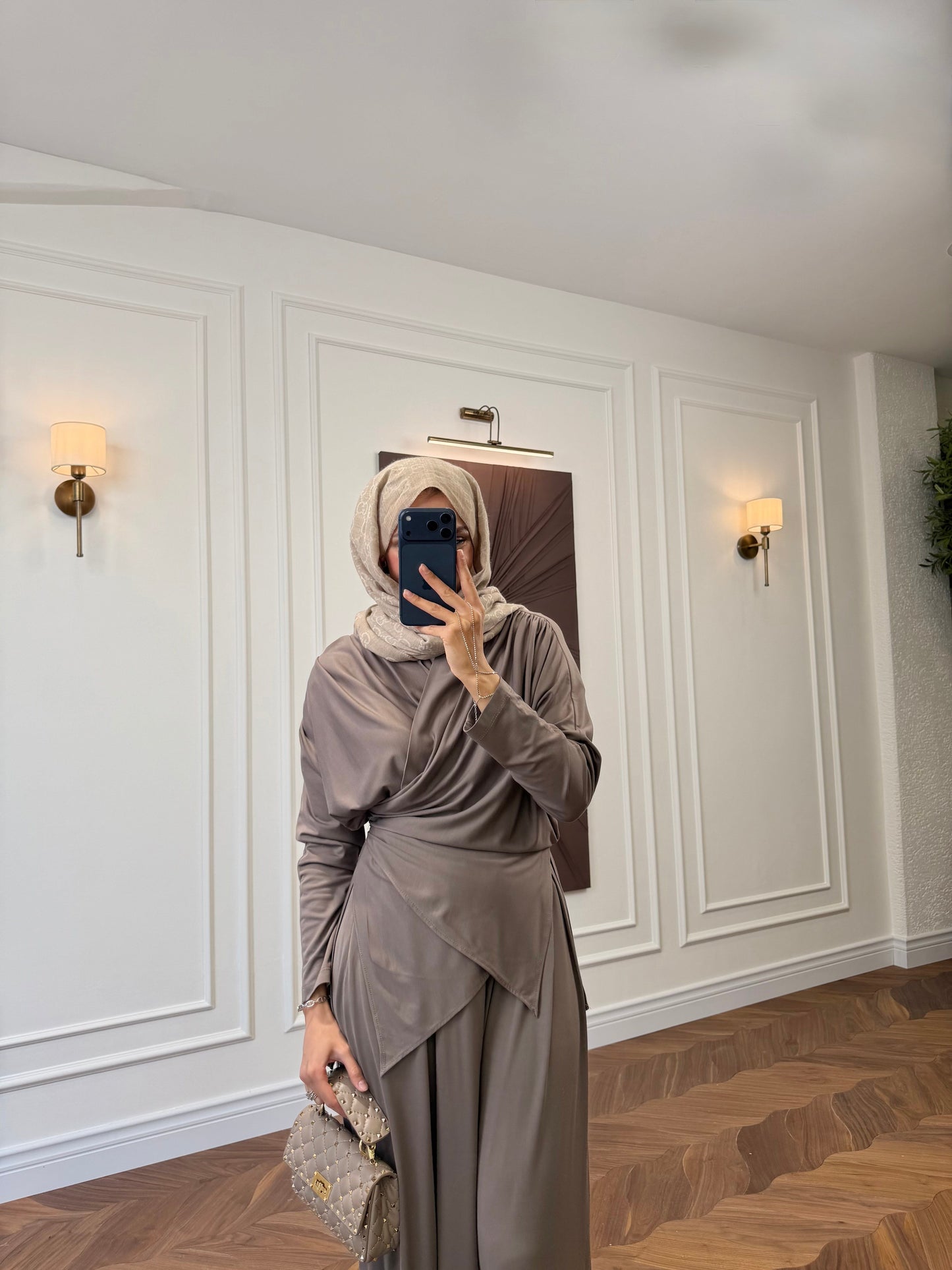 Elira Drape Two-Piece Set - Mink