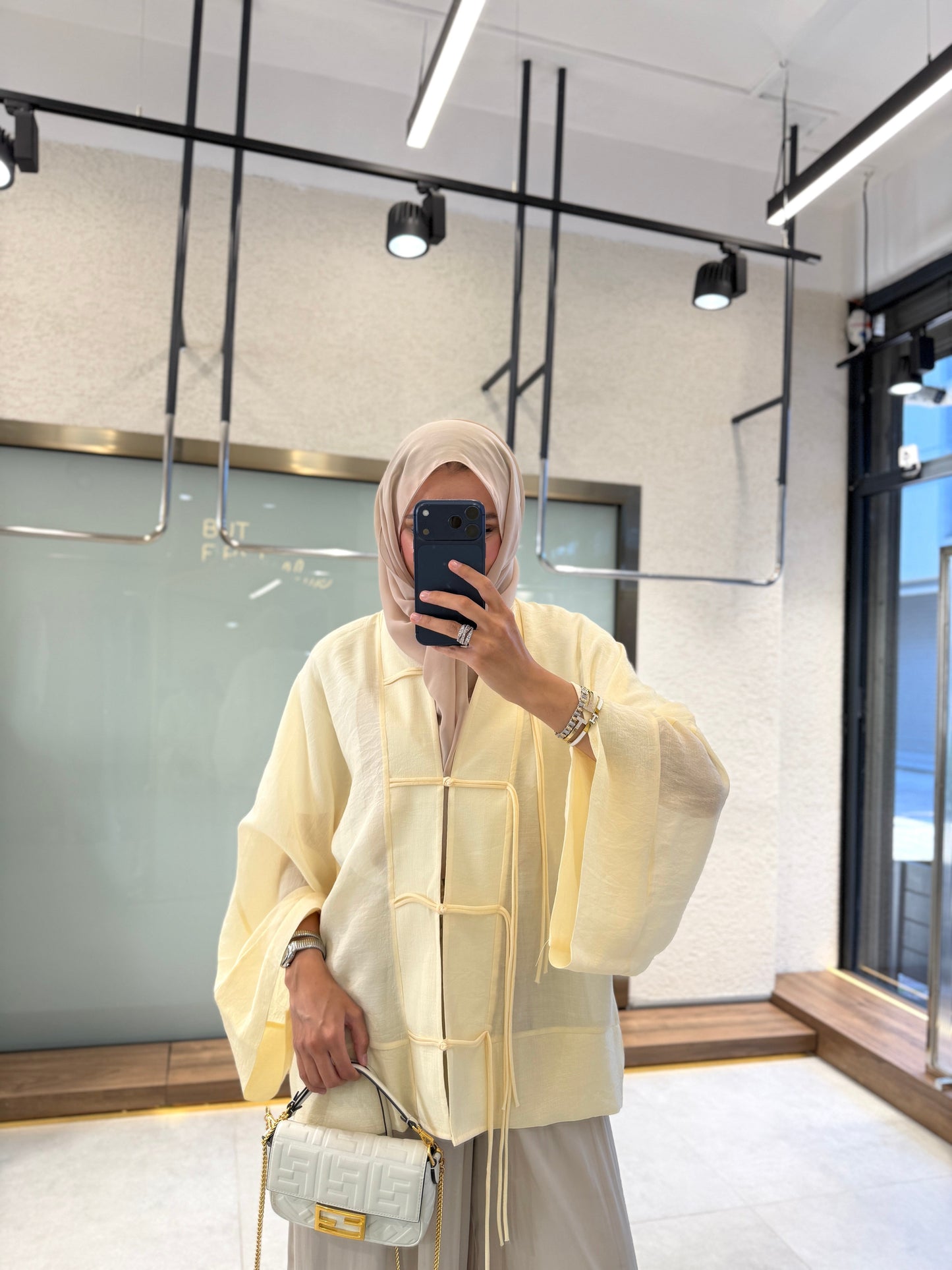 Sakura Vanilla Kimono Jacket - Elegant Lightweight Layer