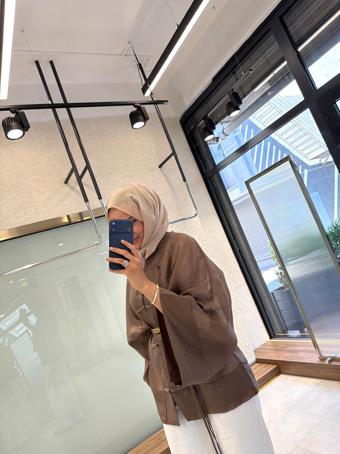 Sakura Brown Kimono Jacket - Elegant Lightweight Layer