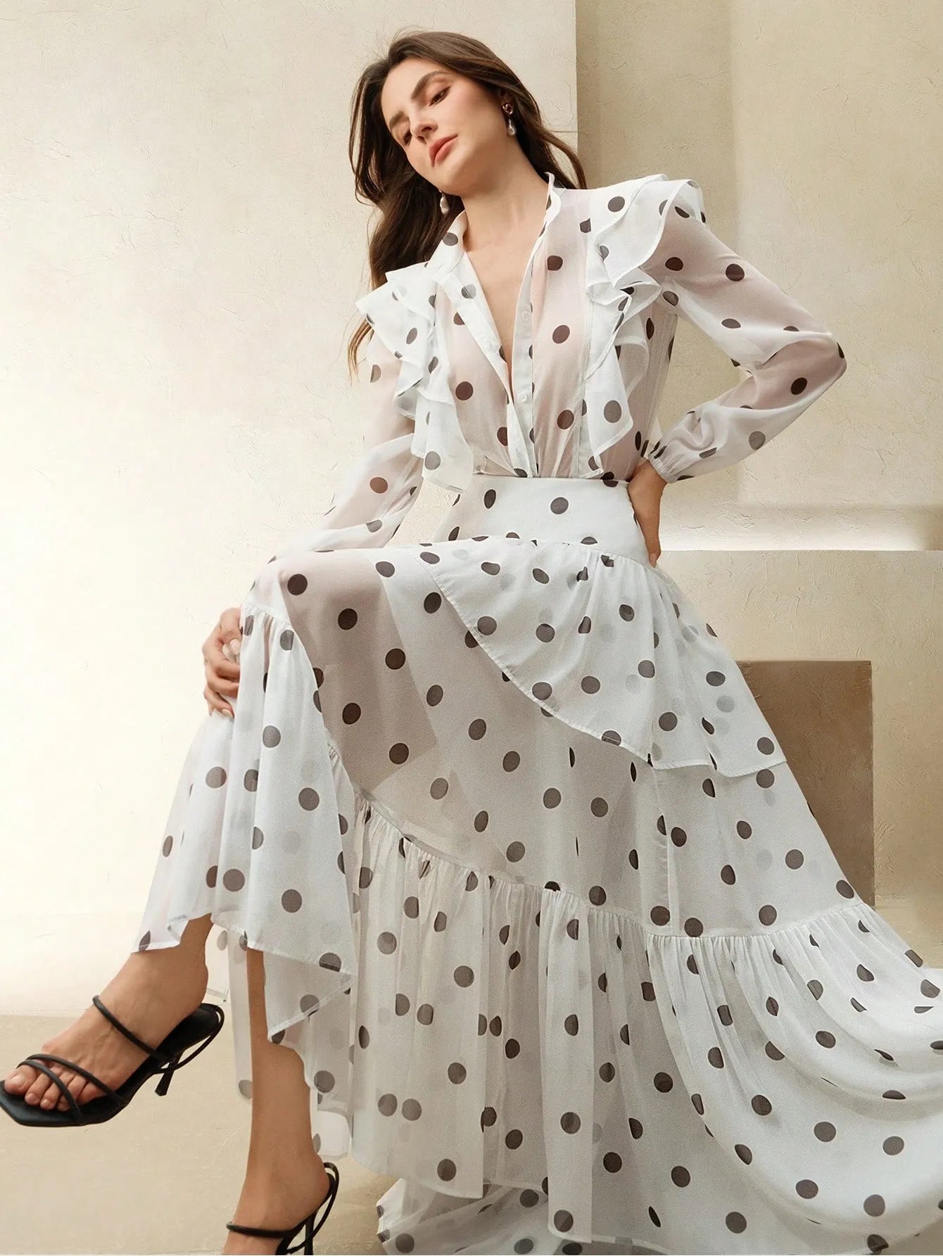 Ruffle Polka Dot Half‑Skirt