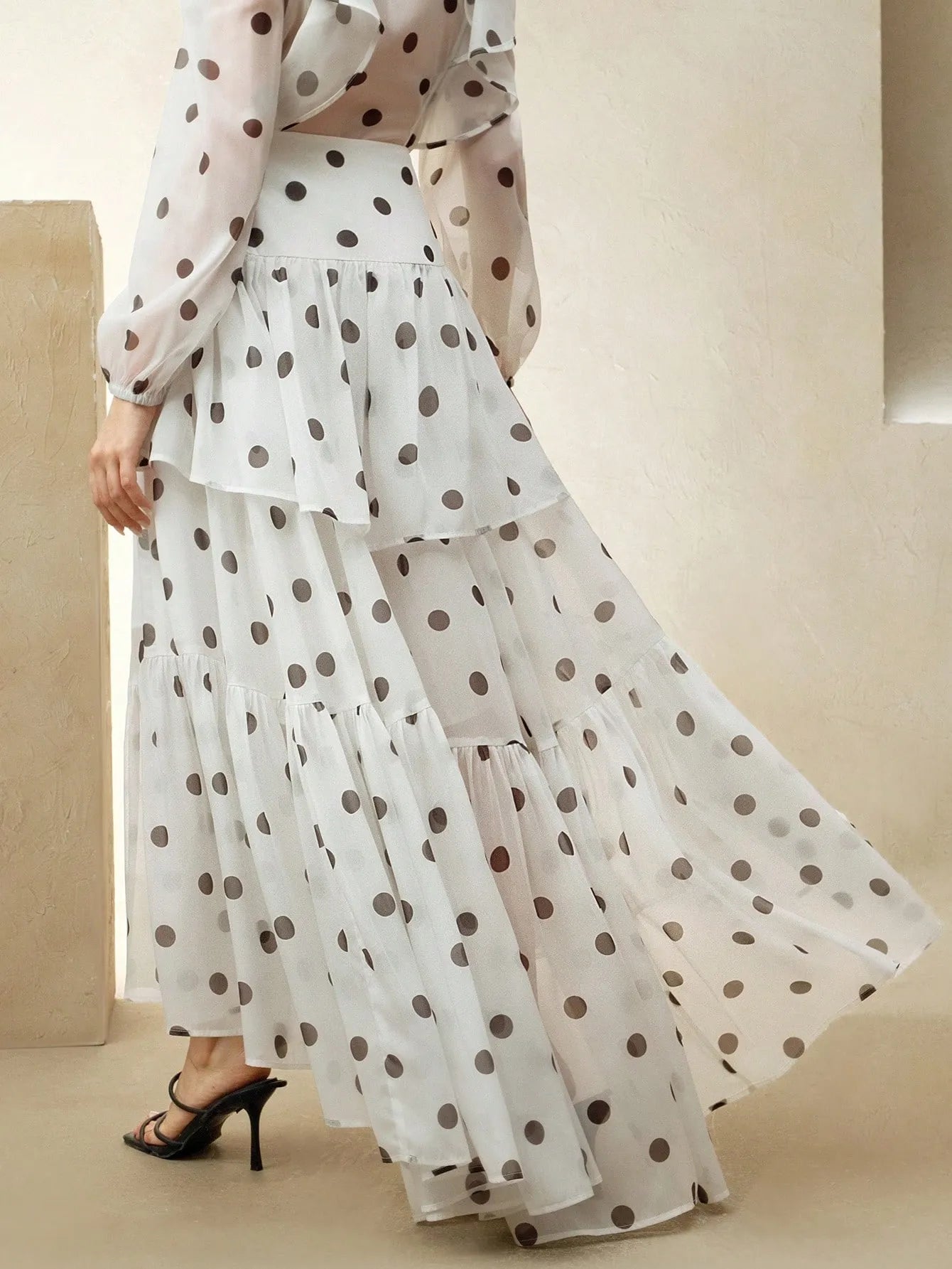 Ruffle Polka Dot Half‑Skirt