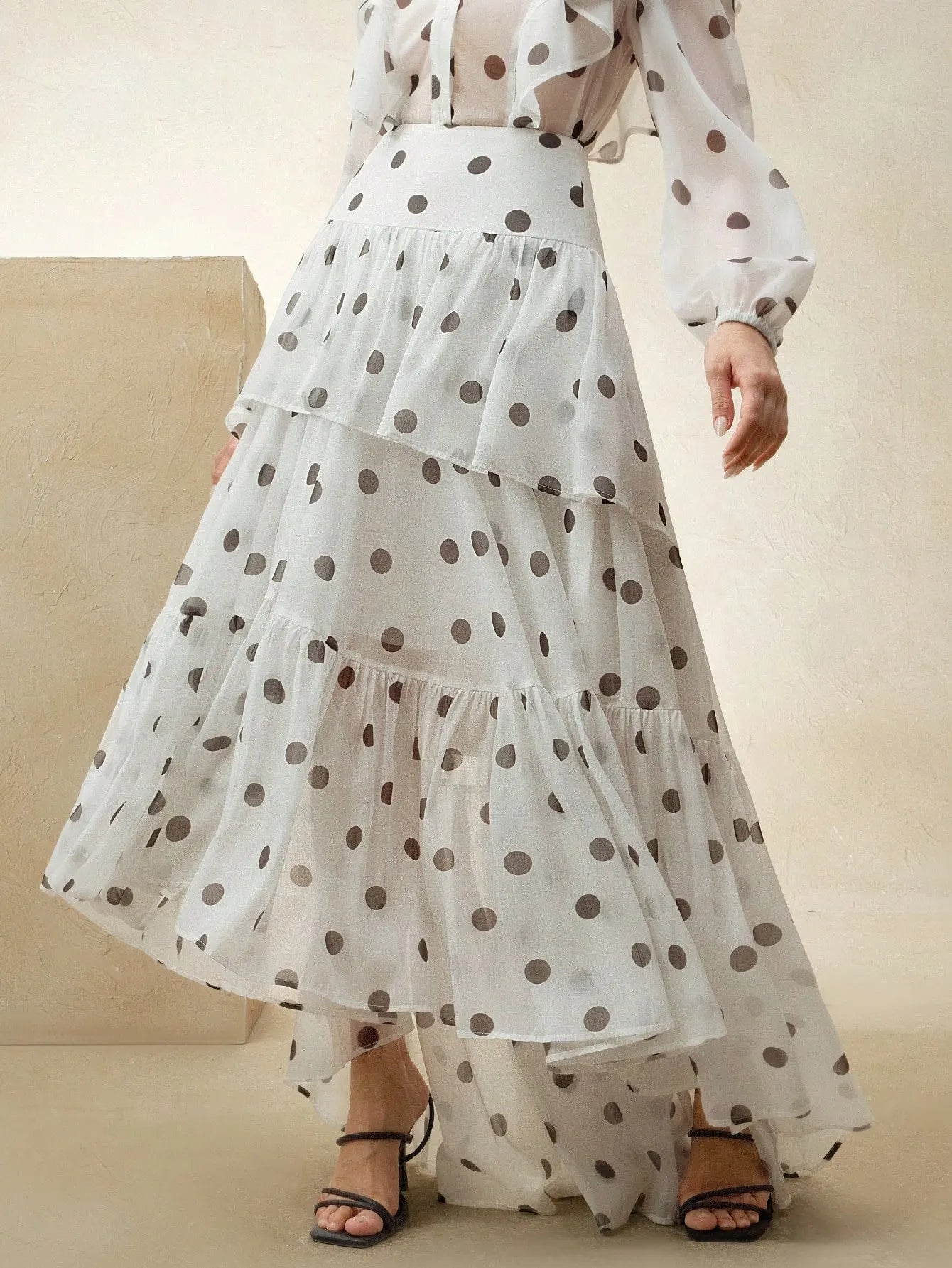 Ruffle Polka Dot Half‑Skirt