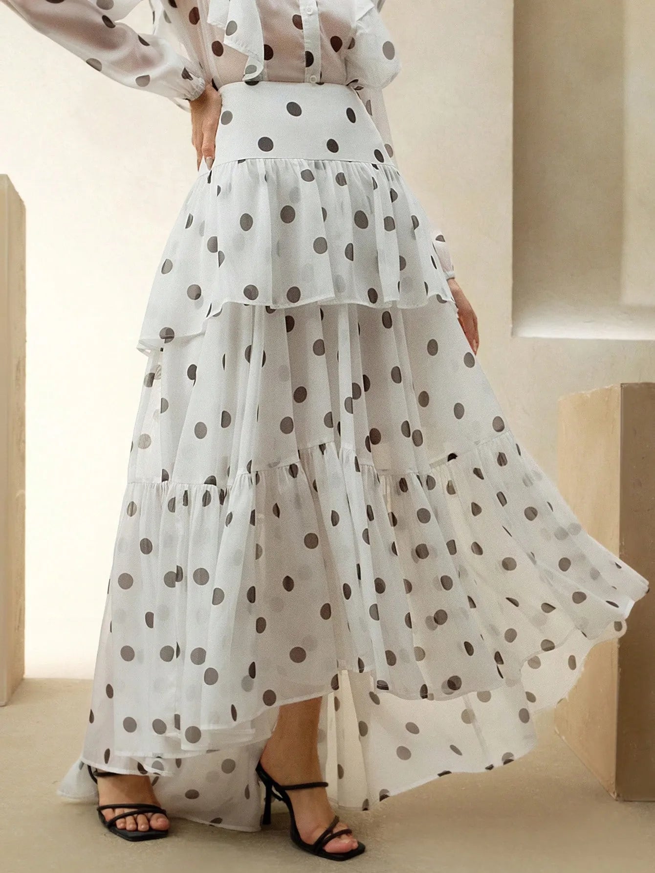 Ruffle Polka Dot Half‑Skirt