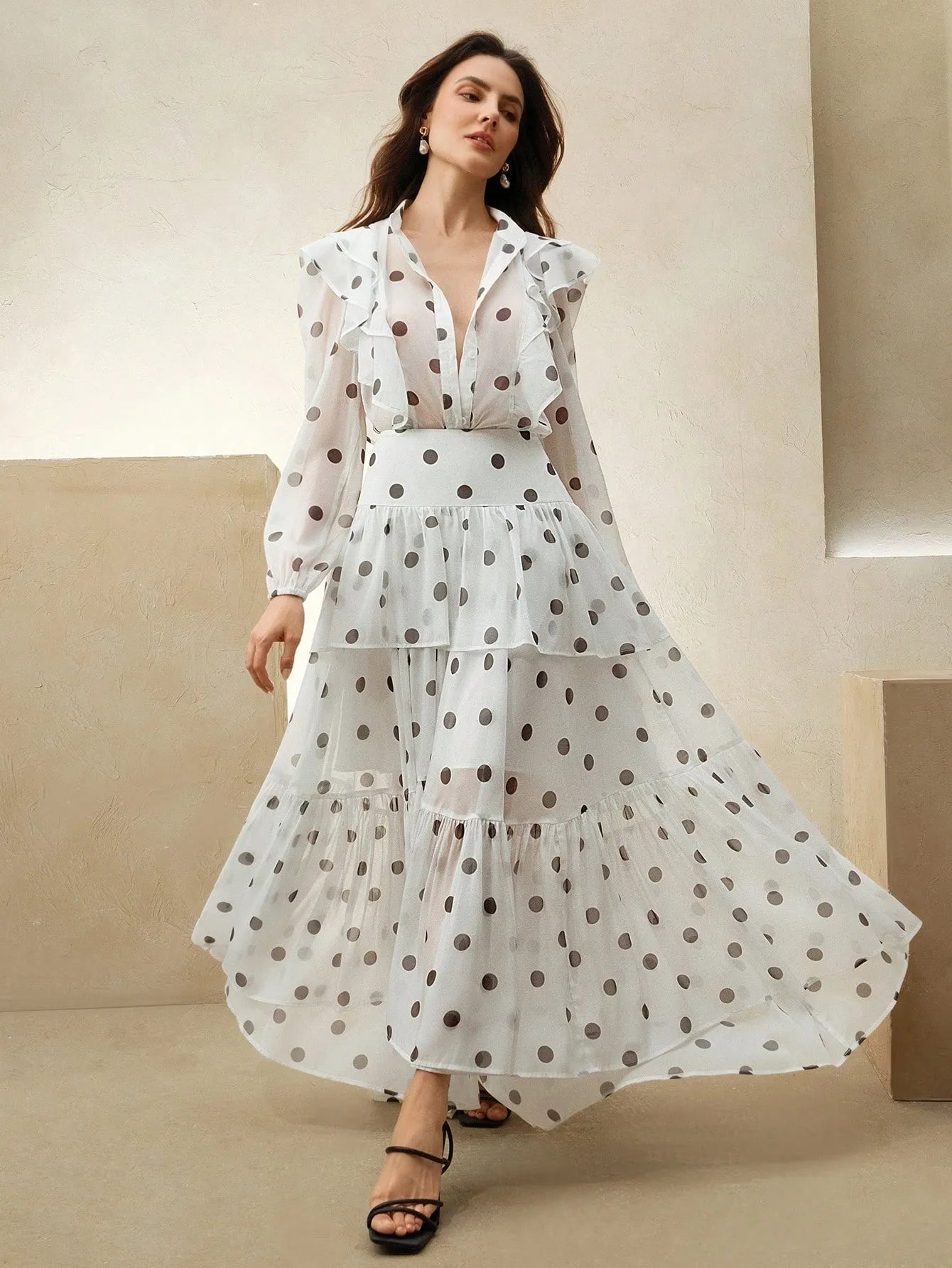 Ruffle Polka Dot Half‑Skirt