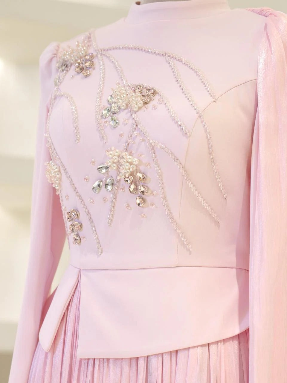 Beaded Embellished Maxi Evening Dress for Formal Events - Poudra