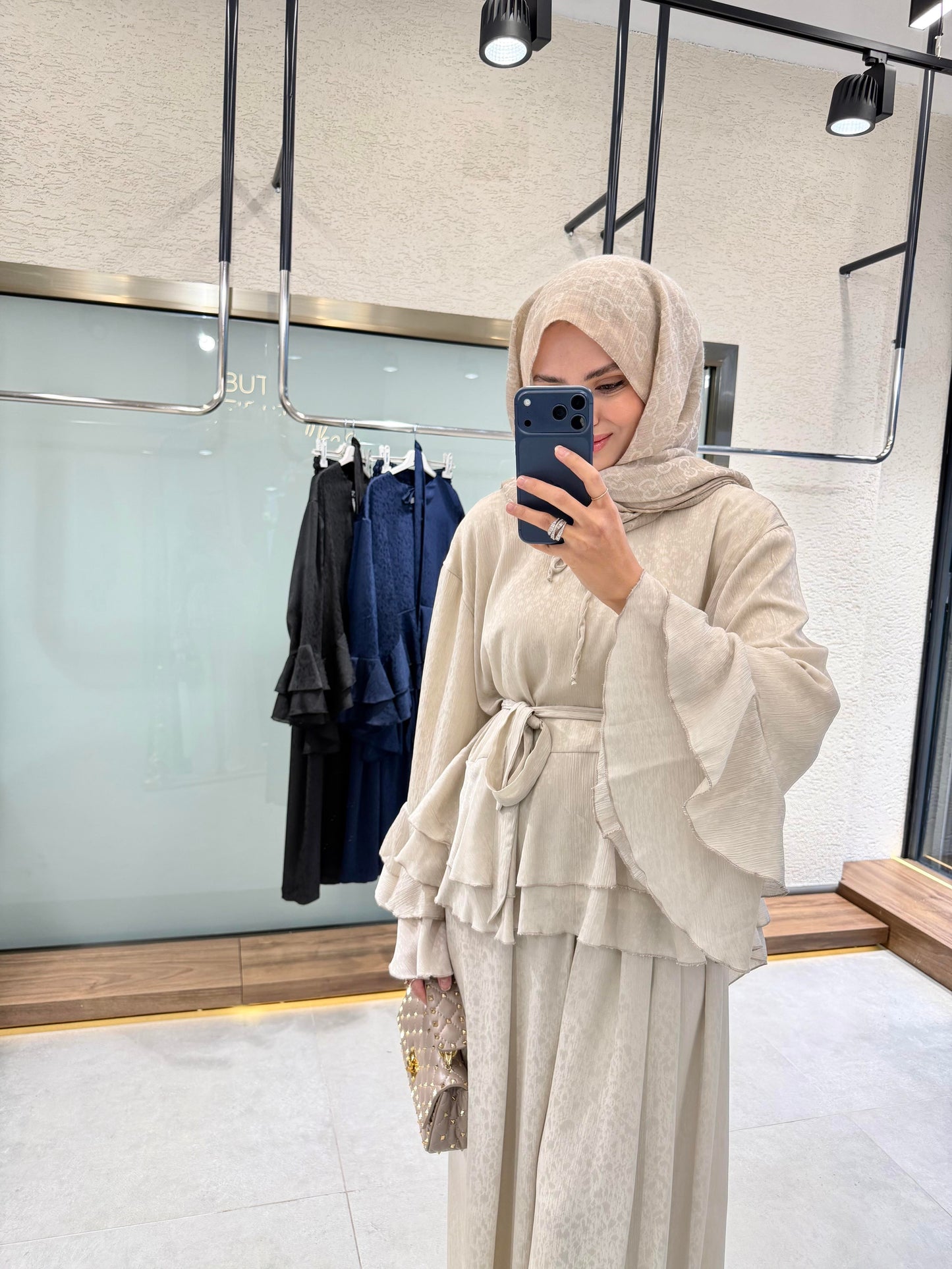 Chiffon Pants Set – Beige