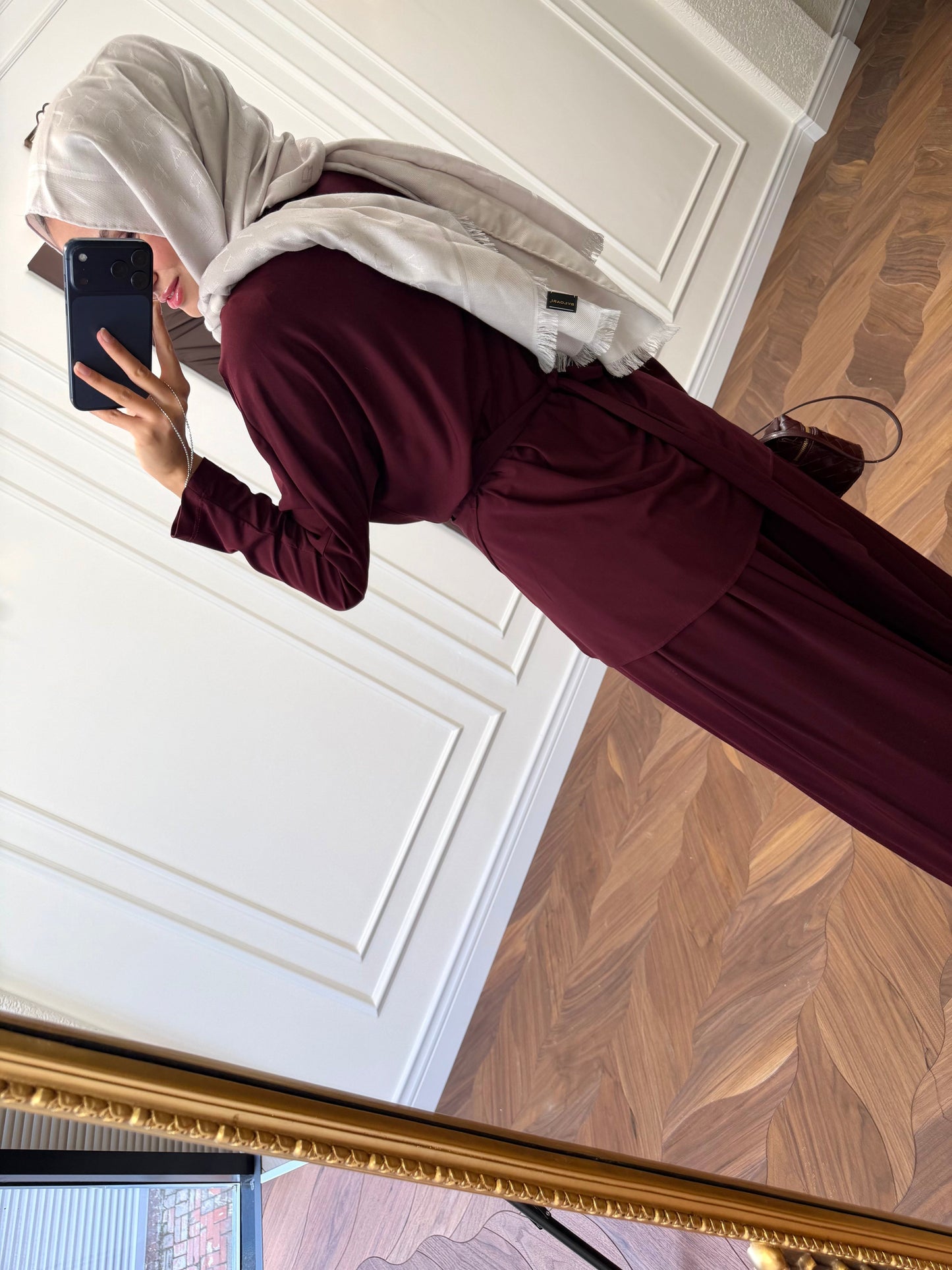 Elira Drape Two-Piece Set - Burgundy