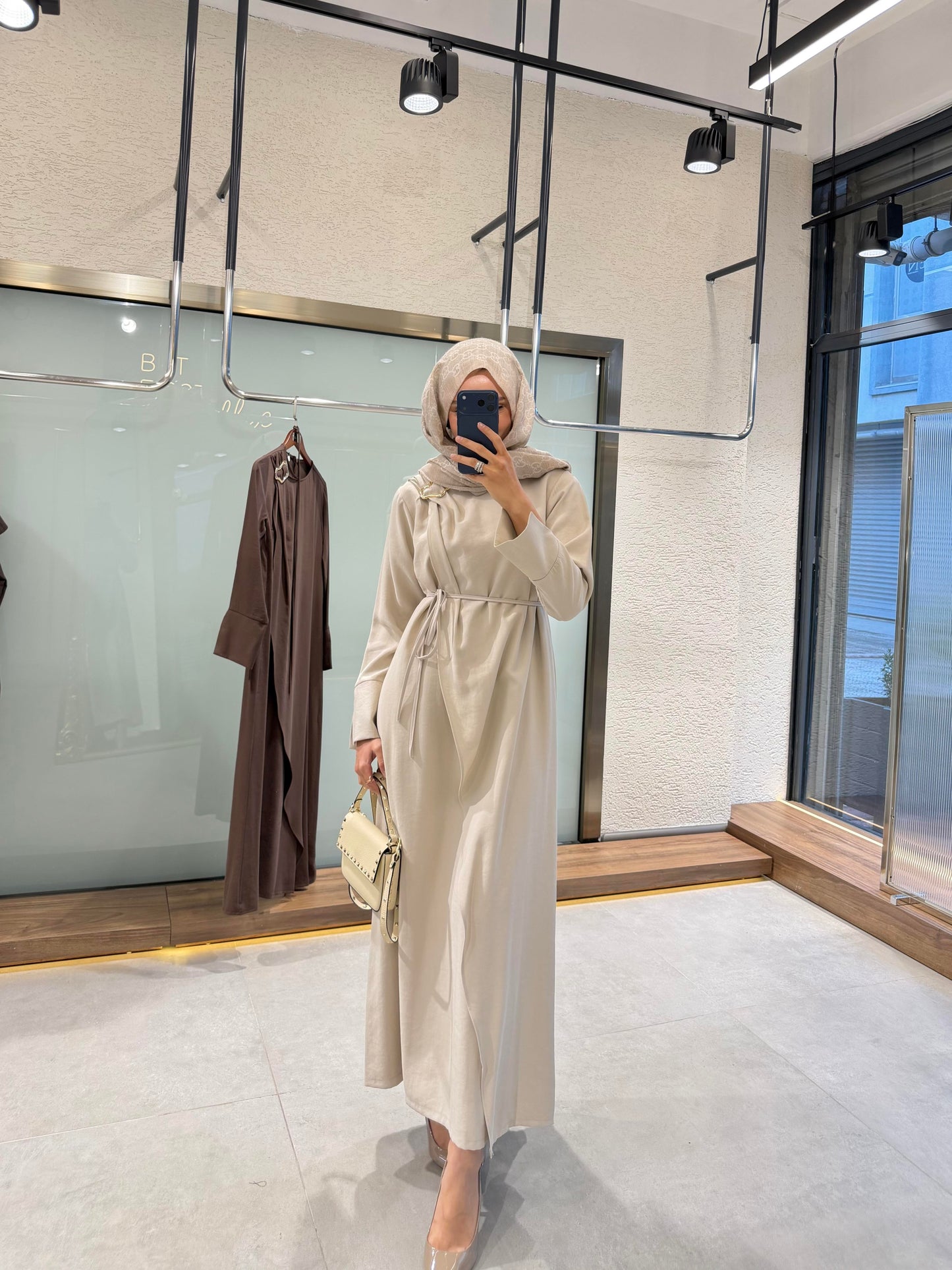 Buckle Detail Dress – Stone