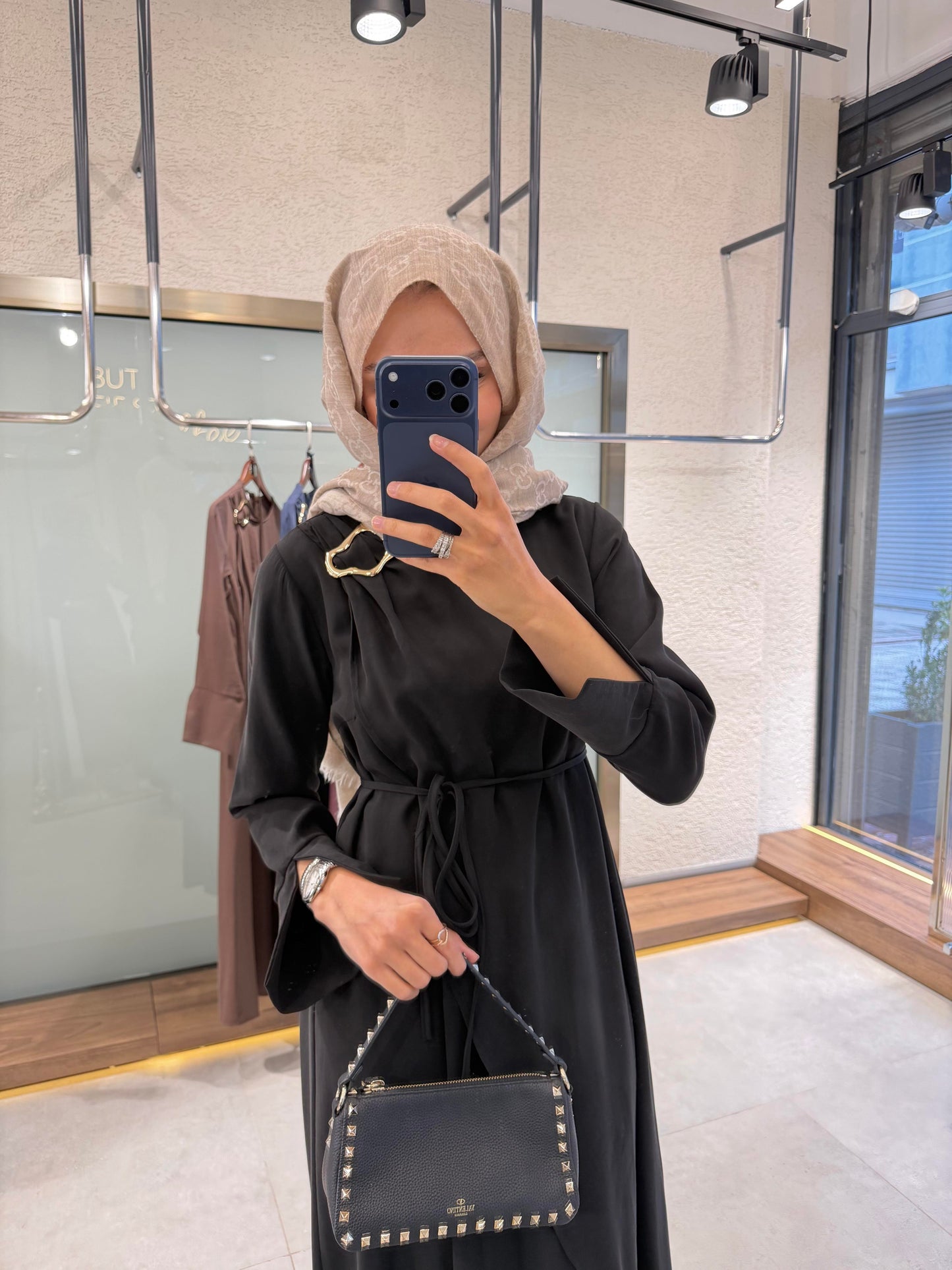 Buckle Detail Dress – Black