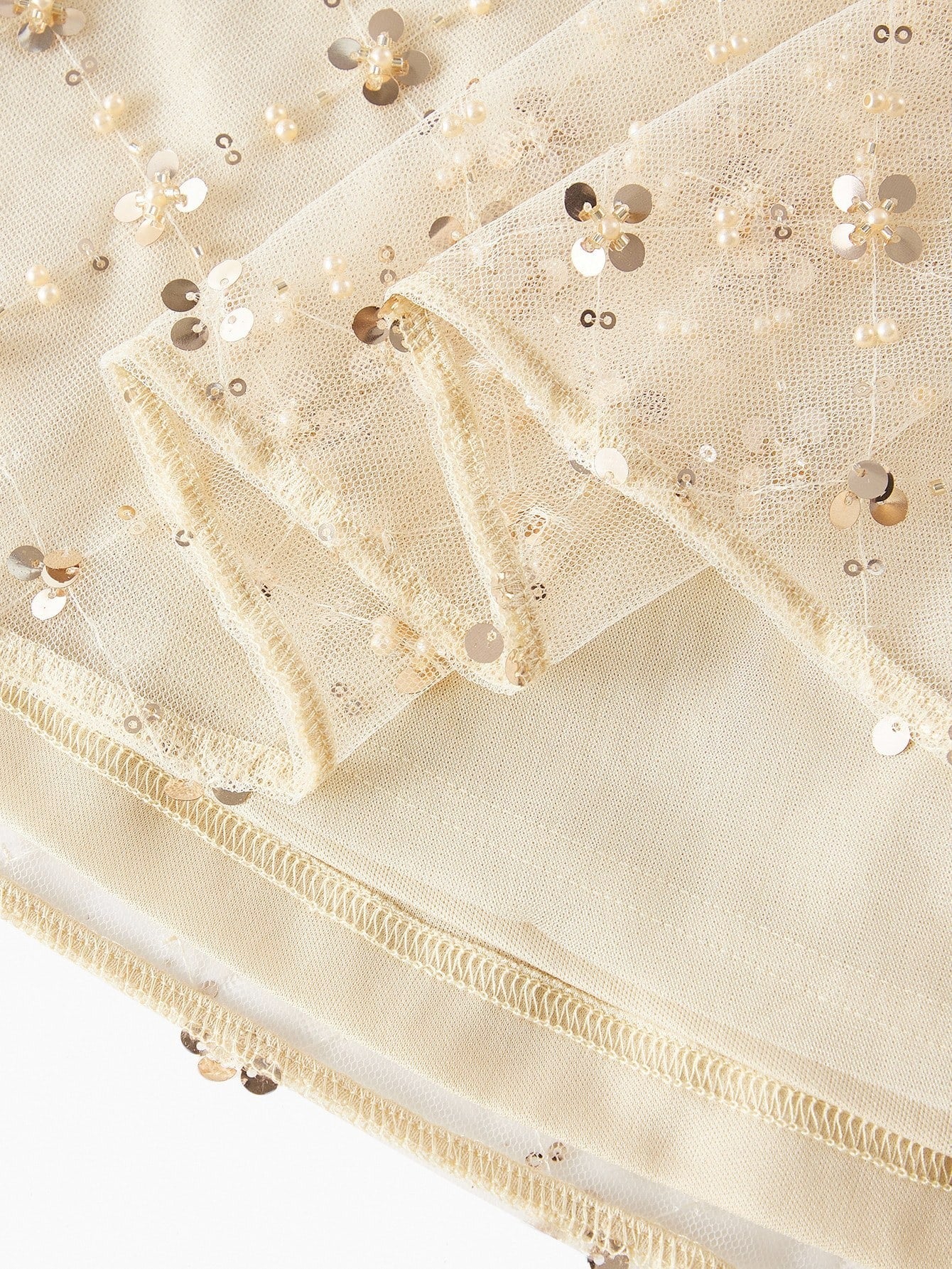 Soiré Mesh & Sequin Overlay Cocktail Dress with Bow Waist