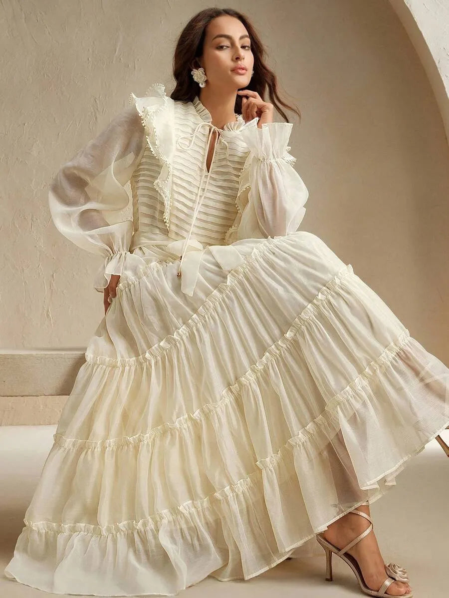 Elaire Elegant Ruched‑Hem Party Dress