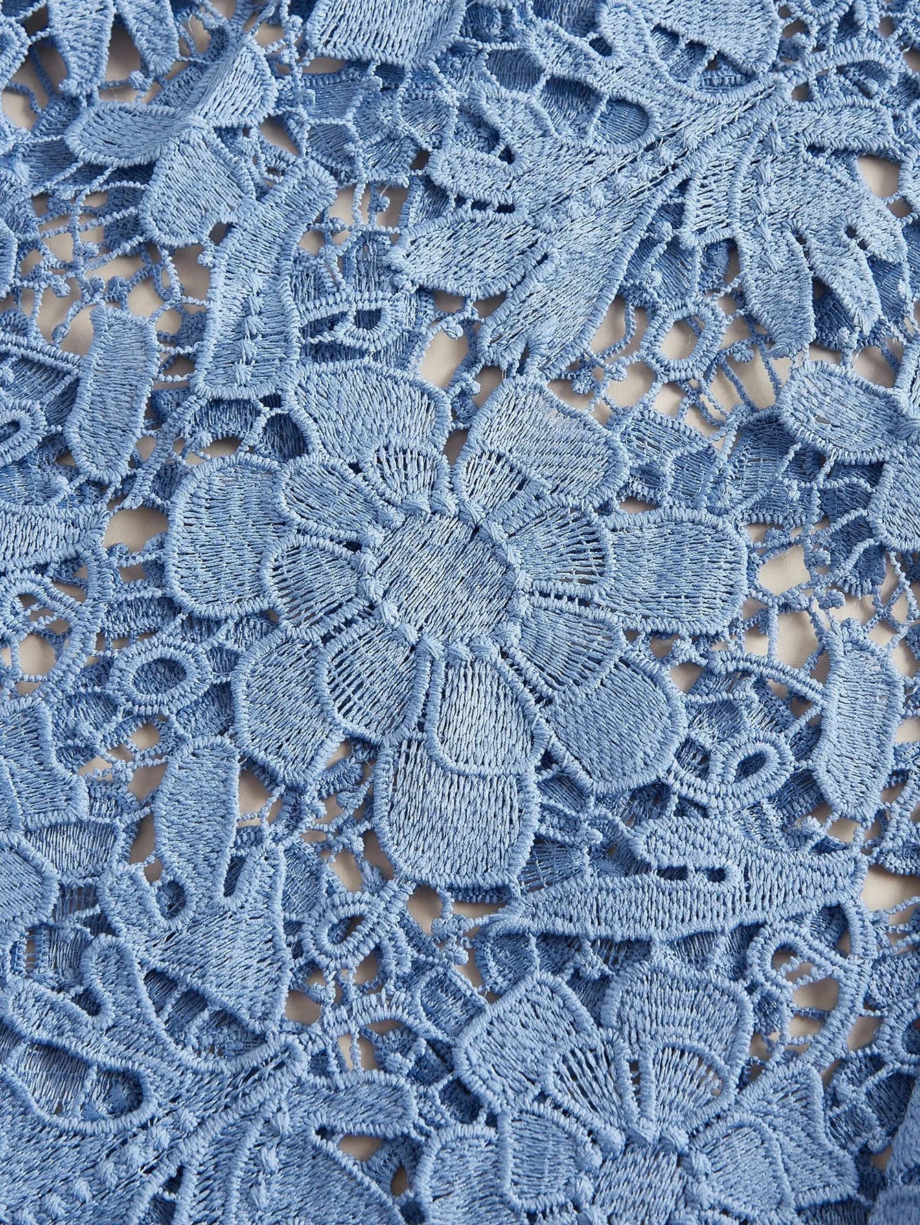 Floral Lace Cutout Straight‑Leg Pants