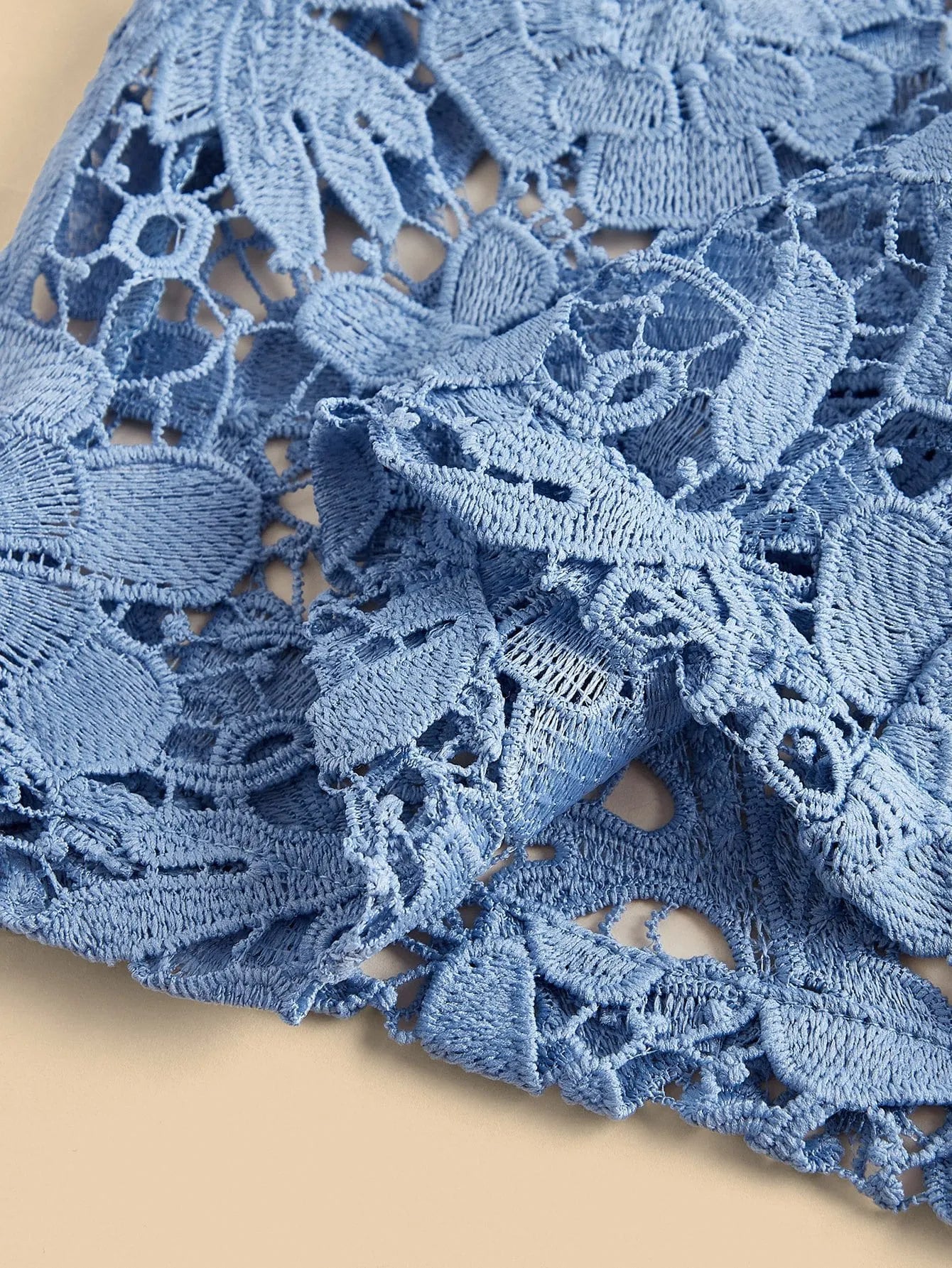 Floral Lace Cutout Straight‑Leg Pants