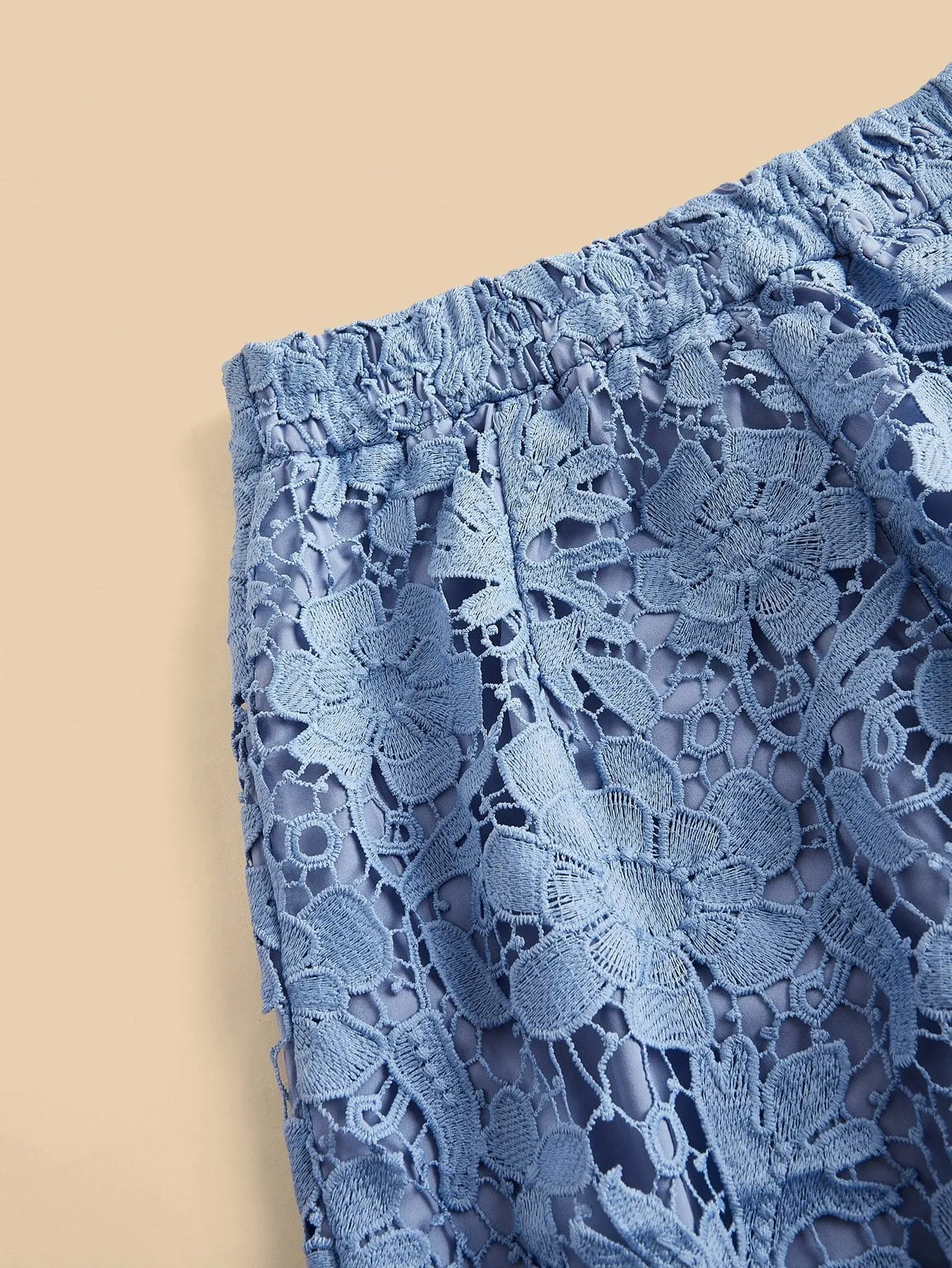 Floral Lace Cutout Straight‑Leg Pants