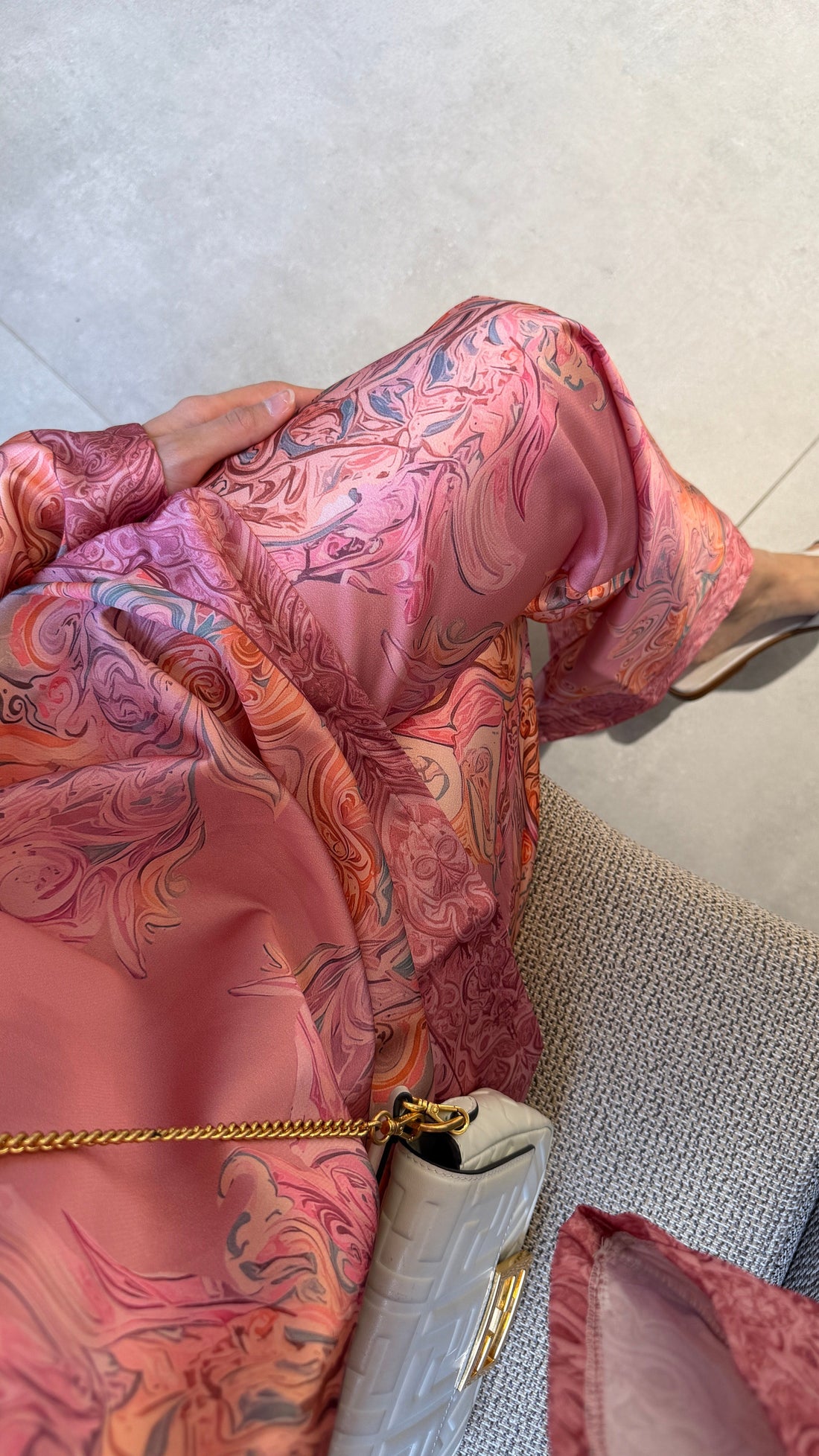 Pembe Saten İki Parça Uyumlu Tunik Takım