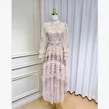 Floral Embroidered Lace Prom & Evening Dress