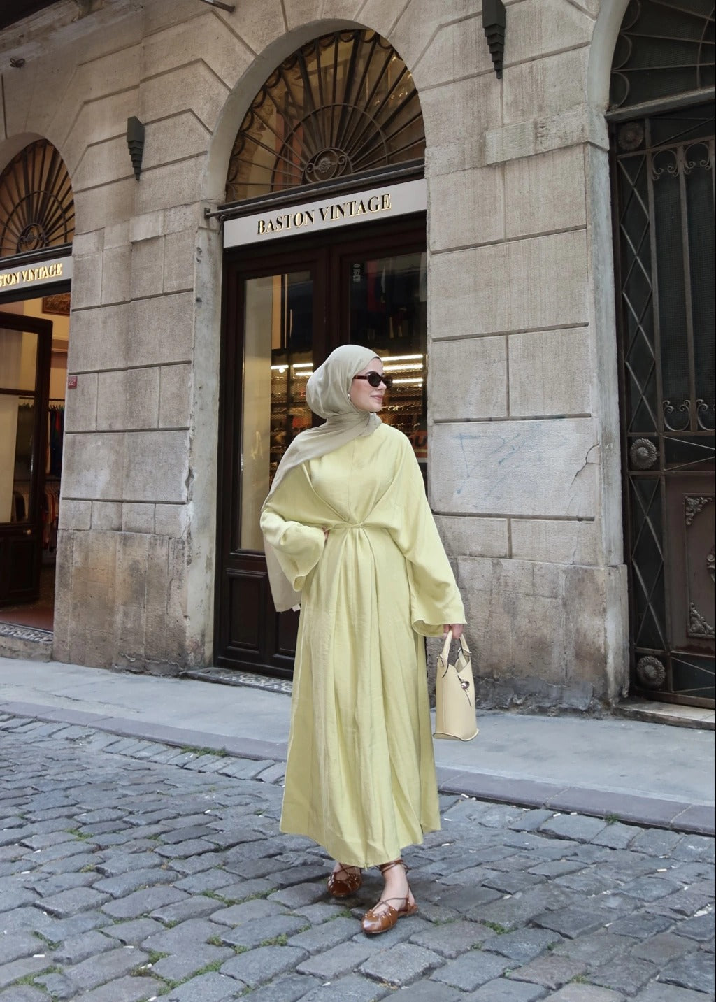 Side-Tie Elegant Dress - Green