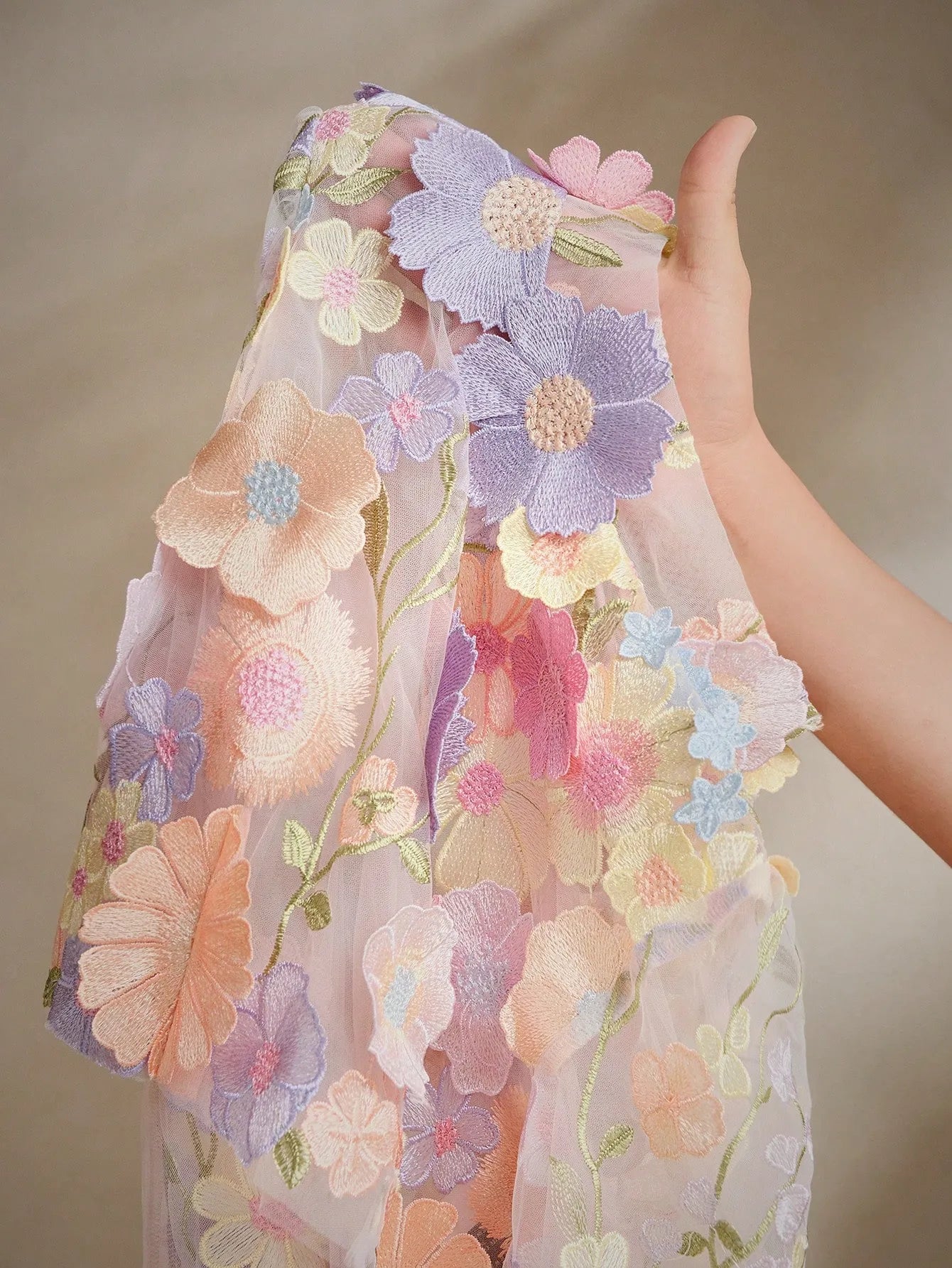 Flower Mesh Blouse – Baby Pink