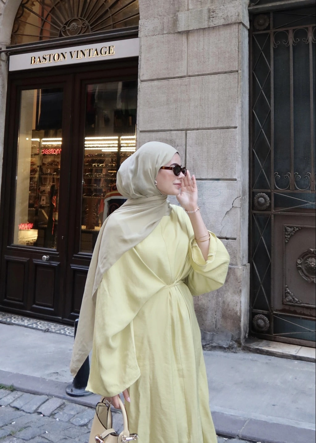 Side-Tie Elegant Dress - Green