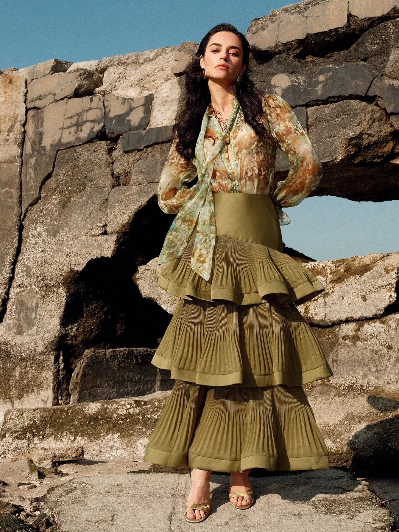 High‑Waist Solid Party Skirt