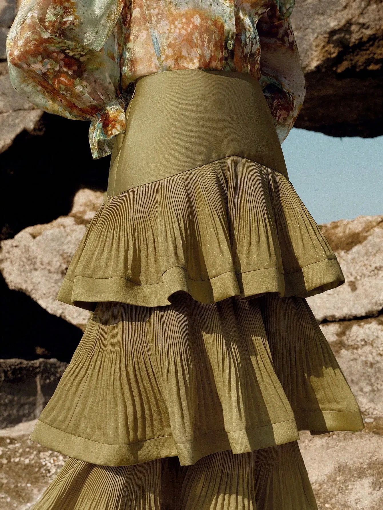 High‑Waist Solid Party Skirt