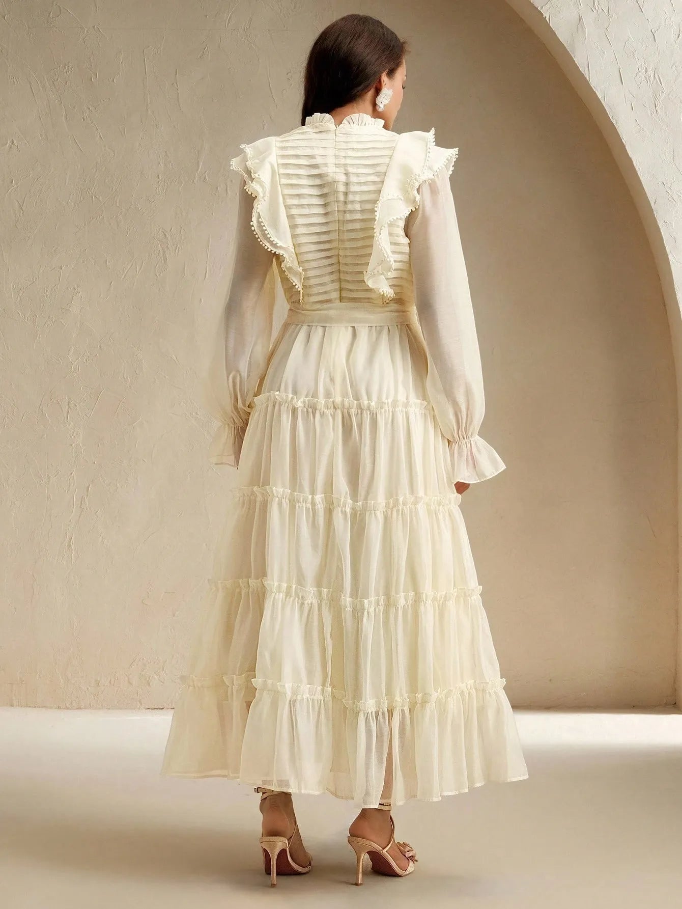 Elaire Elegant Ruched‑Hem Party Dress