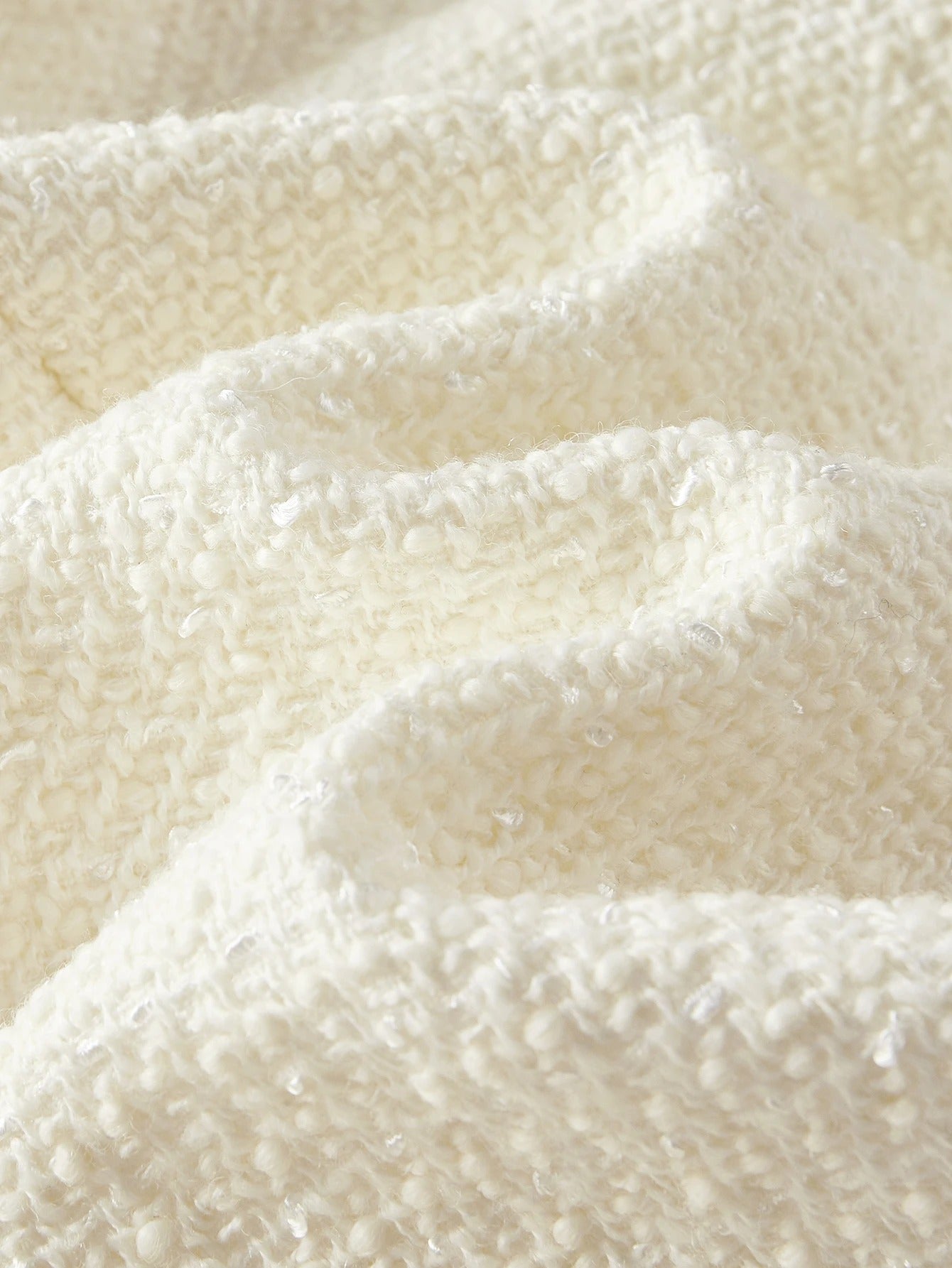 Tweed Solid Long Coat with Raw