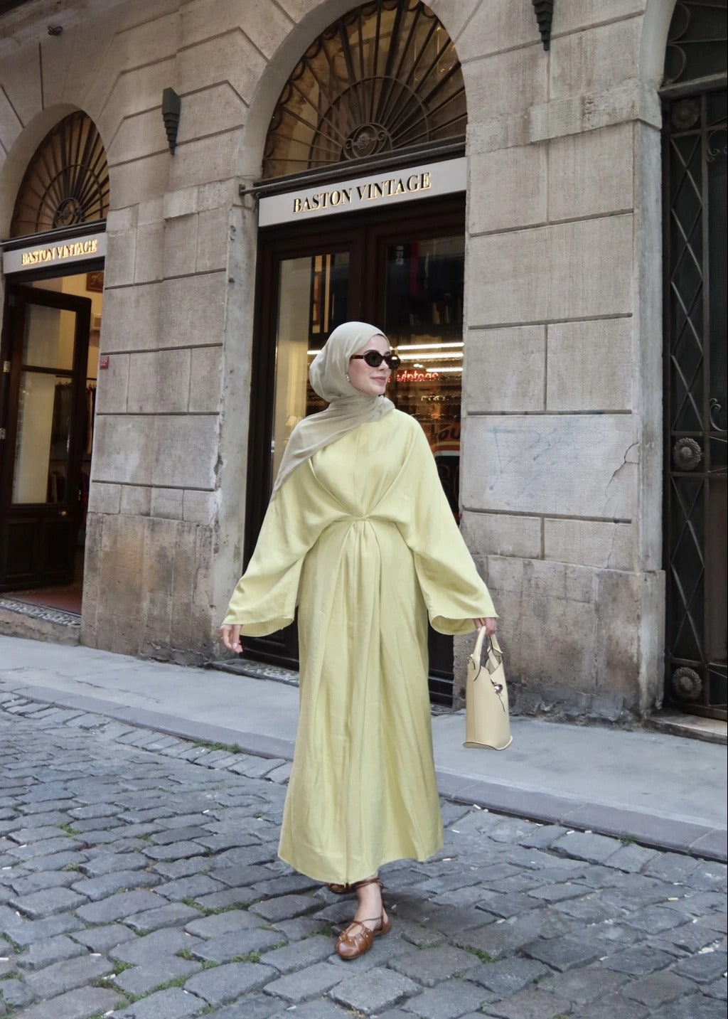 Side-Tie Elegant Dress - Green