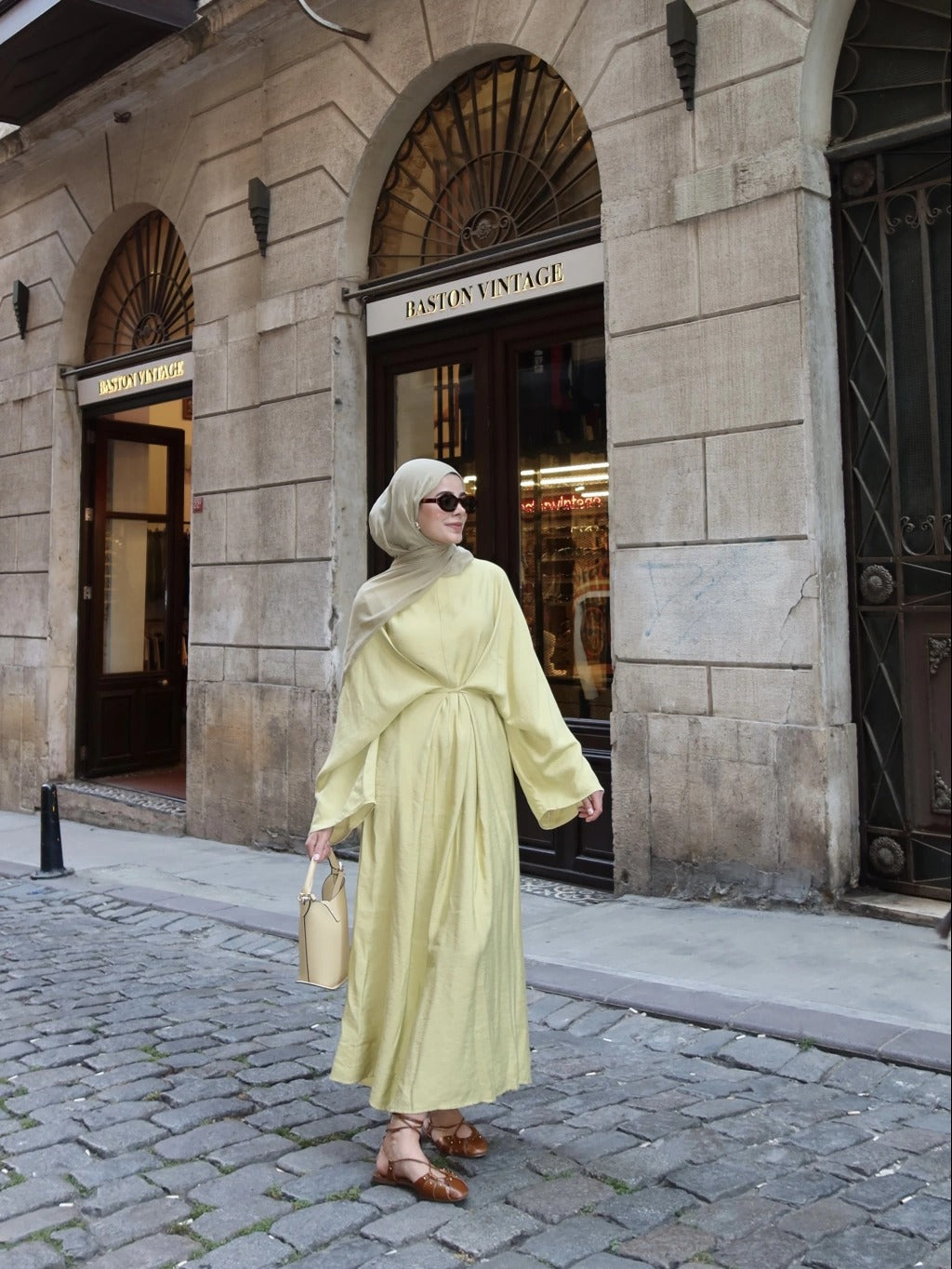 Side-Tie Elegant Dress - Green