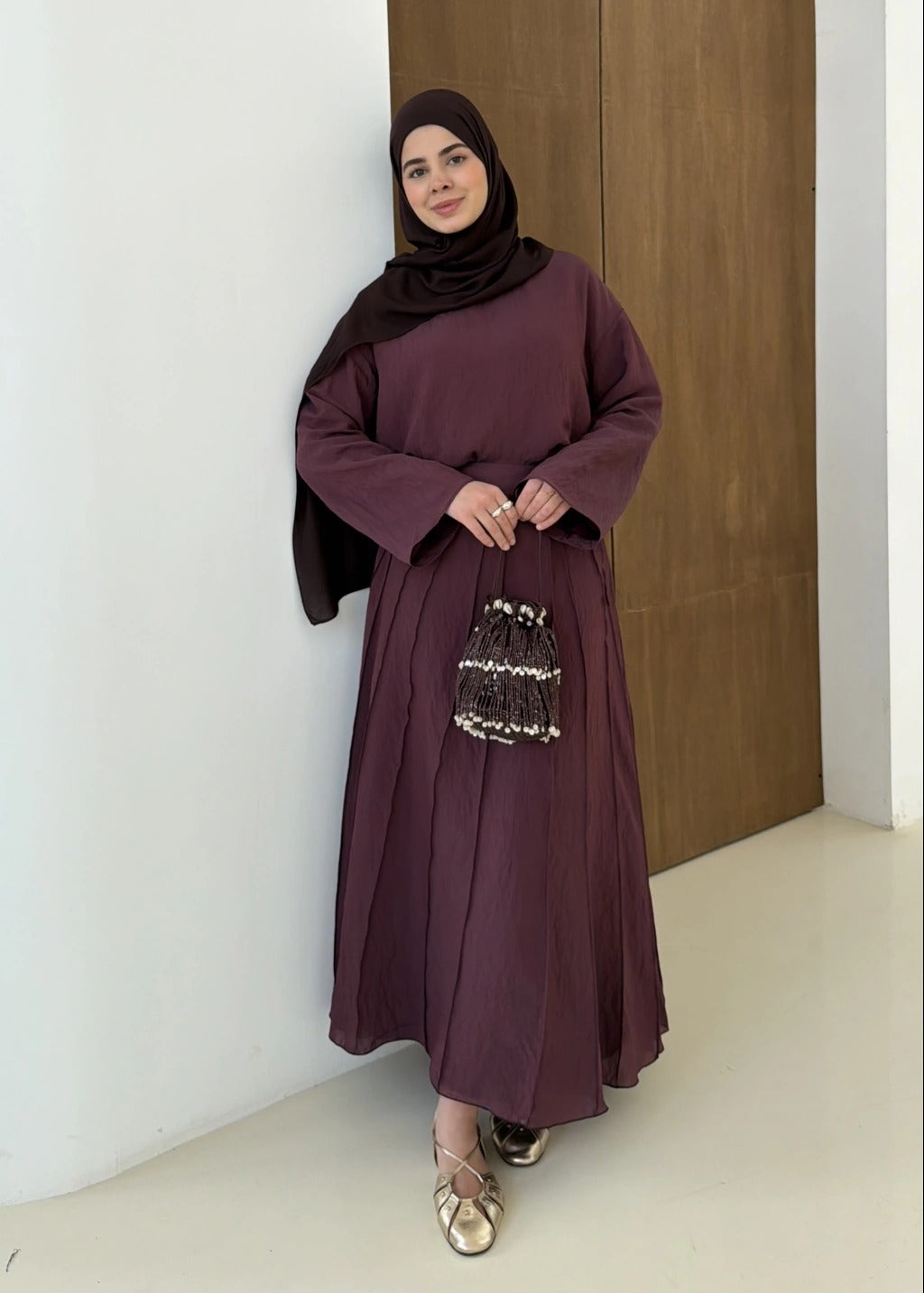 Reverse Stitch Skirt Set - Damson