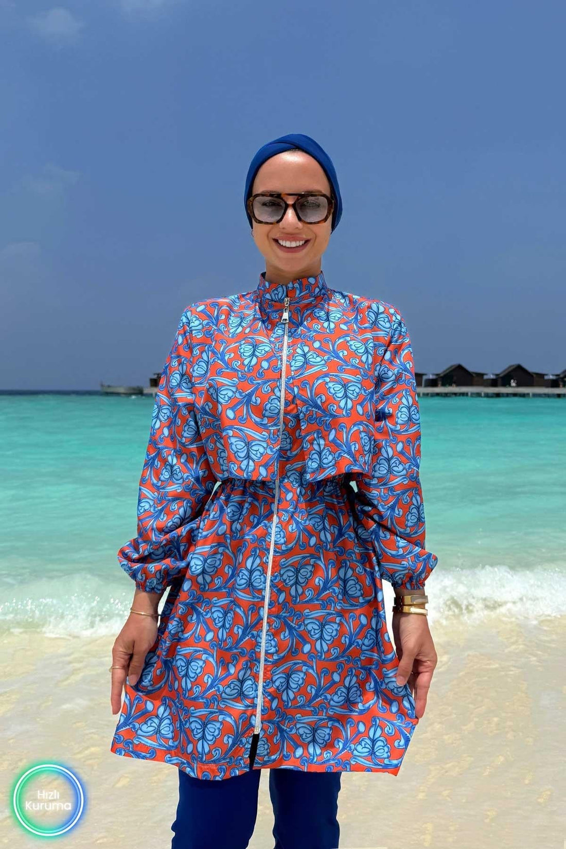 Ivy Royal Blue Full Coverage Burkini - 2 Piece Quick-Dry Swimwear