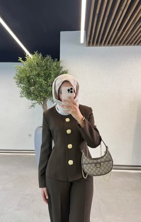 Gold Buttoned Set – Coffee