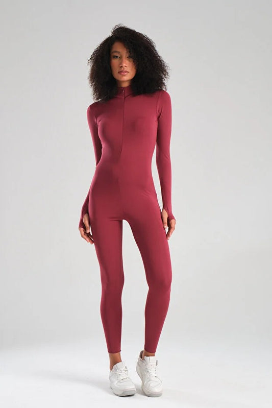 Full Coverage Swim Jumpsuit - Pink