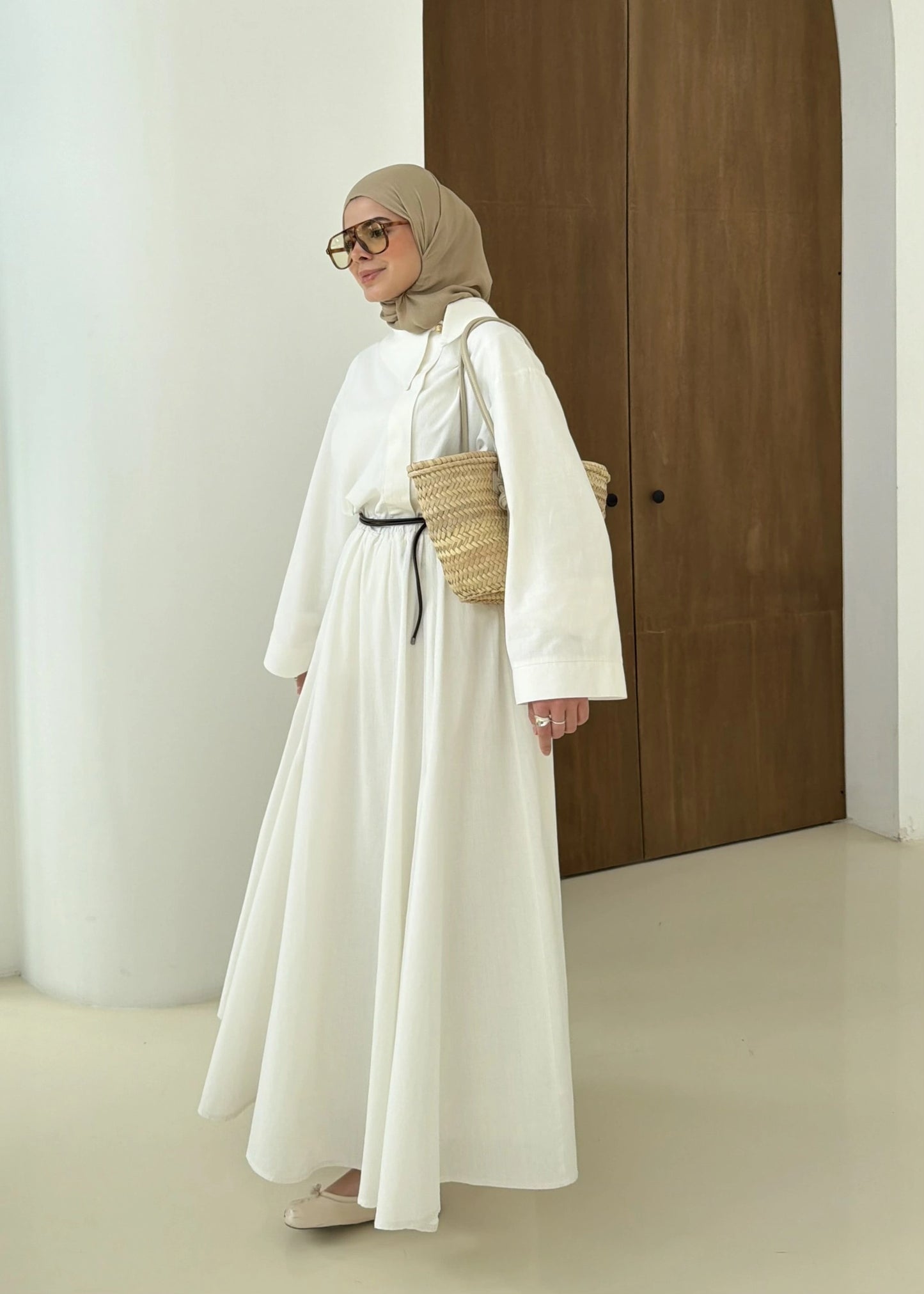 White Linen Two-Piece Suit