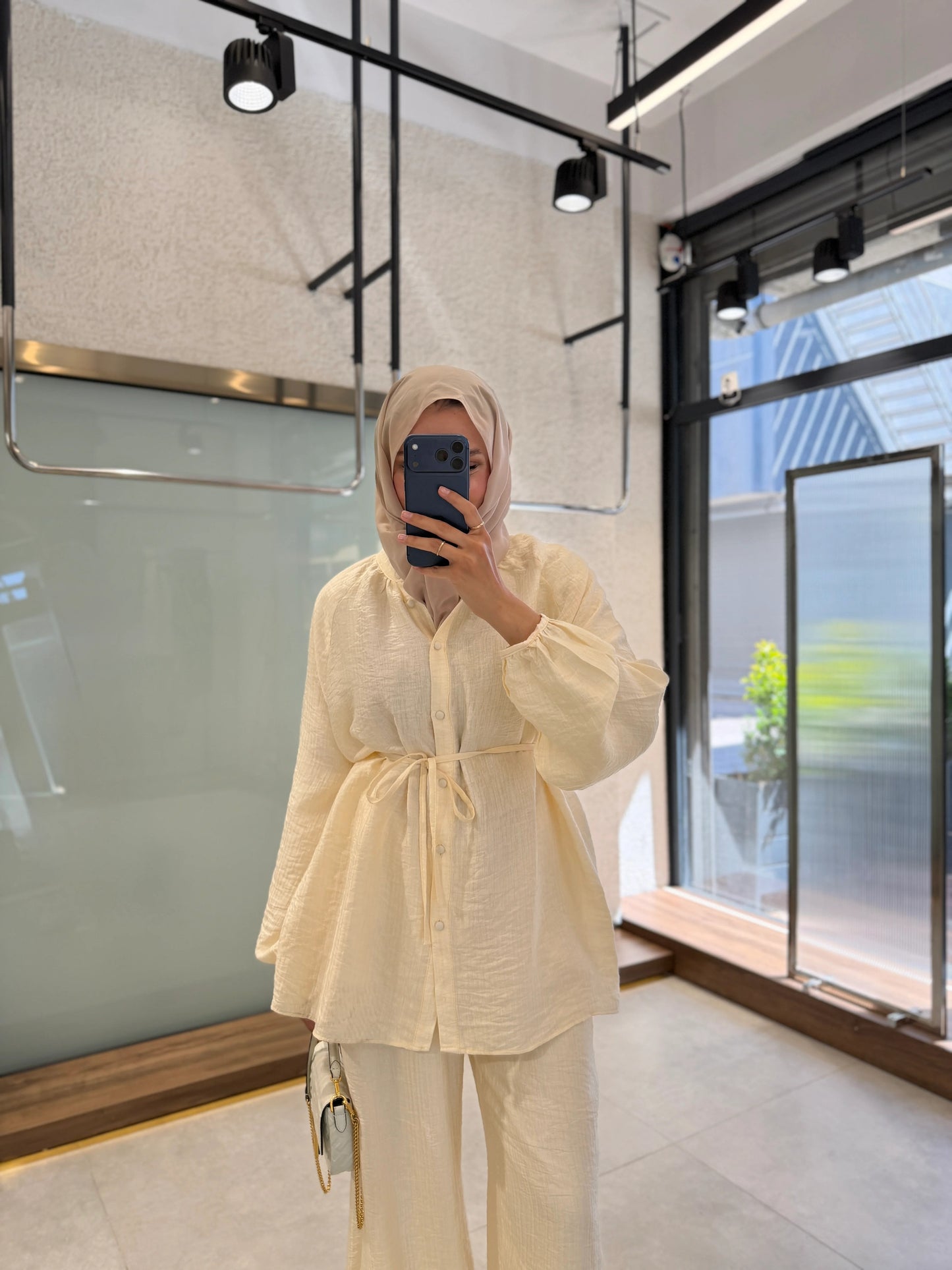Daisy Button Down Two Piece Outfit - Ecrou