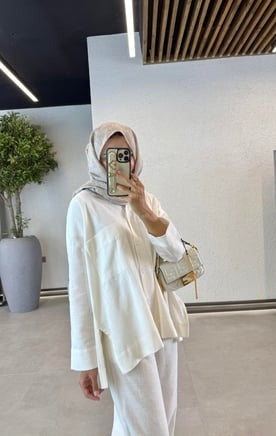 Linen Blazer & Pants Set – White