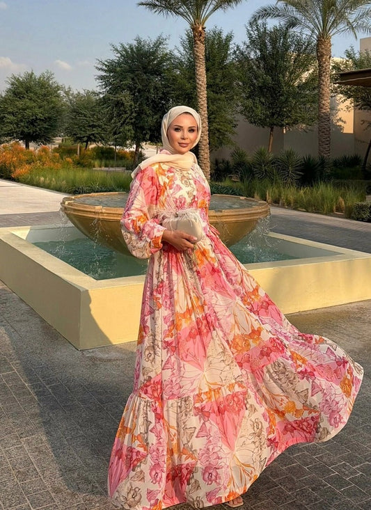 Jeremy Pink Modest Maxi Dress