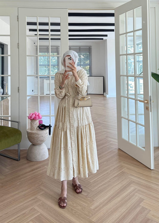 Lace Trim Dress – Butter Yellow